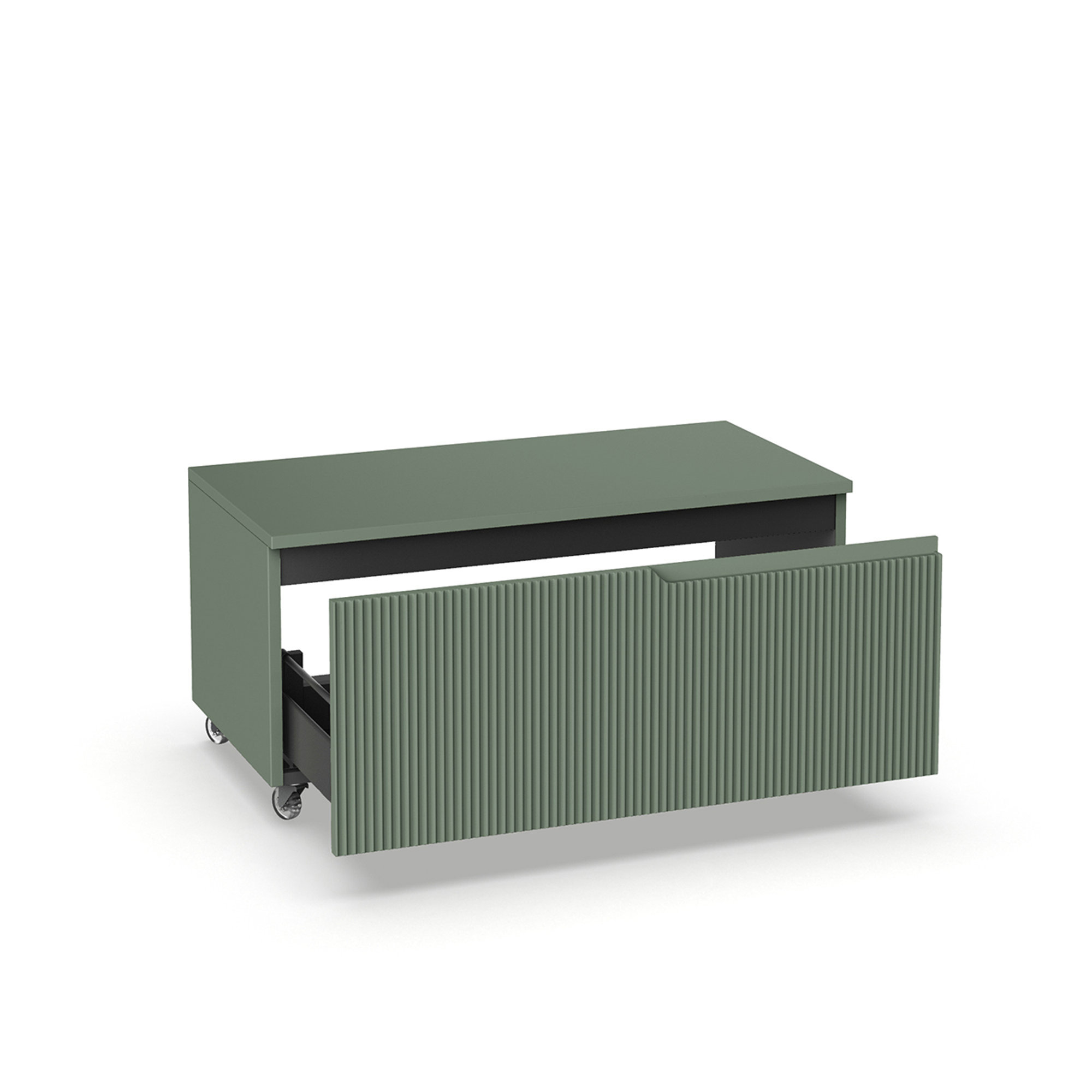 Cassettiera ZIP verde salvia, cm. L.100 P.45 H.42 TFT Home vista1