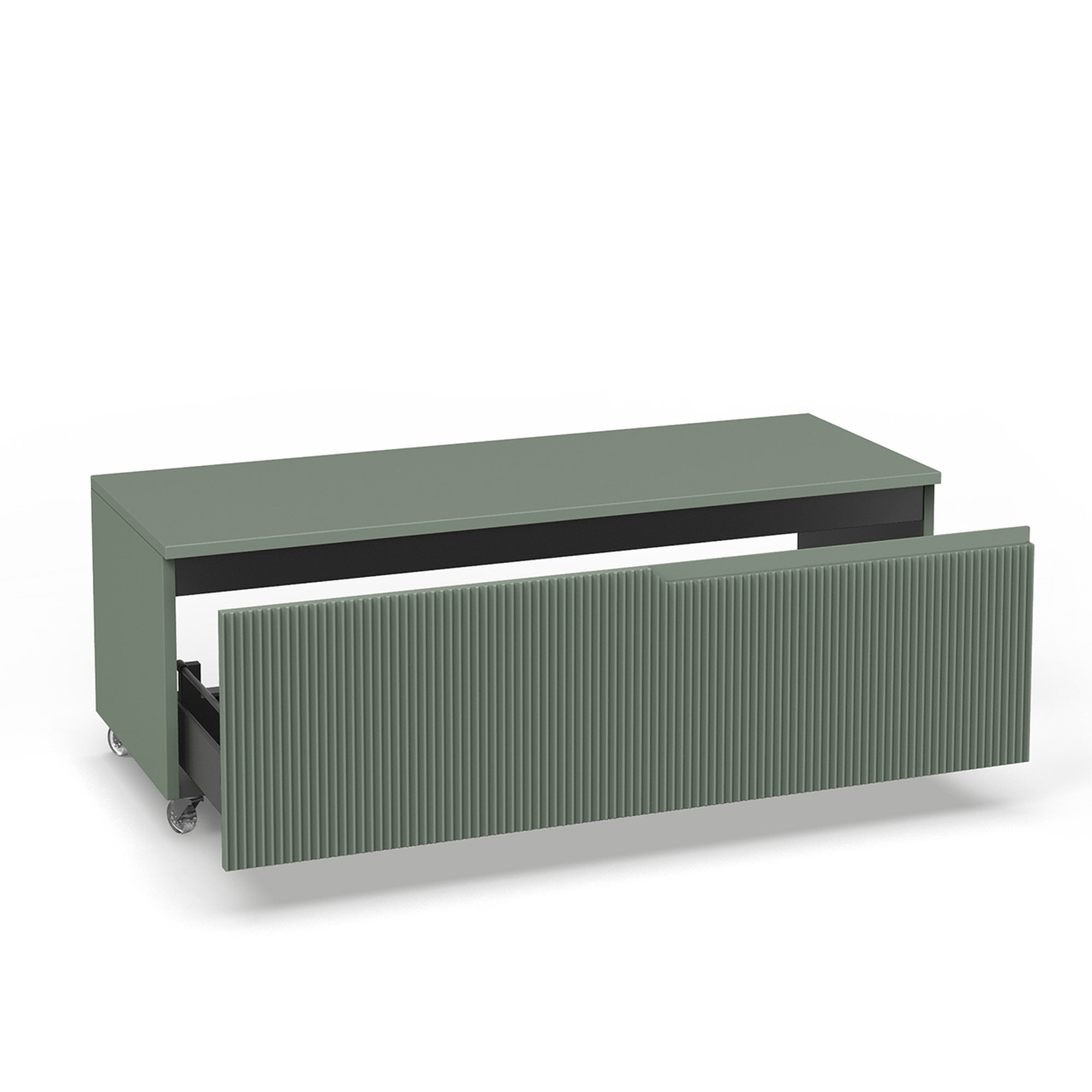 Cassettiera ZIP verde salvia, cm. L.120 P.45 H.42 TFT Home vista1