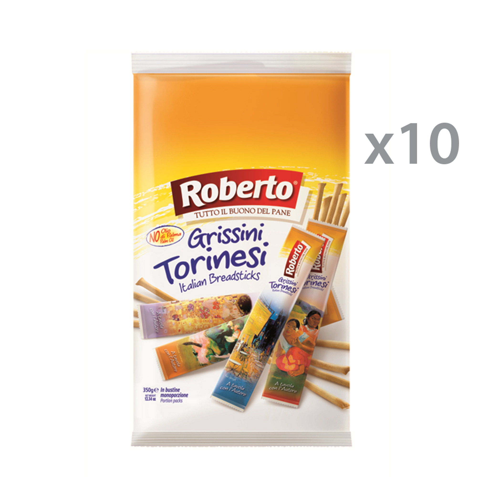 10 confezioni - Grissini Torinese 350 gr Roberto vista0