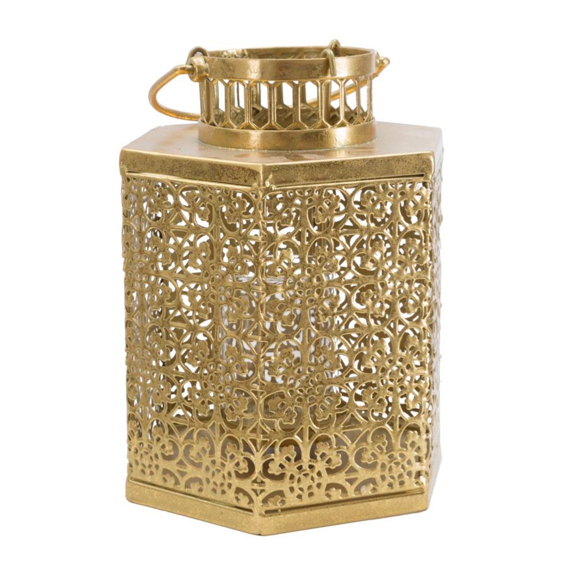 Kultainen lyhty Goldy cm 20x17x26 Charme 1921 vista1