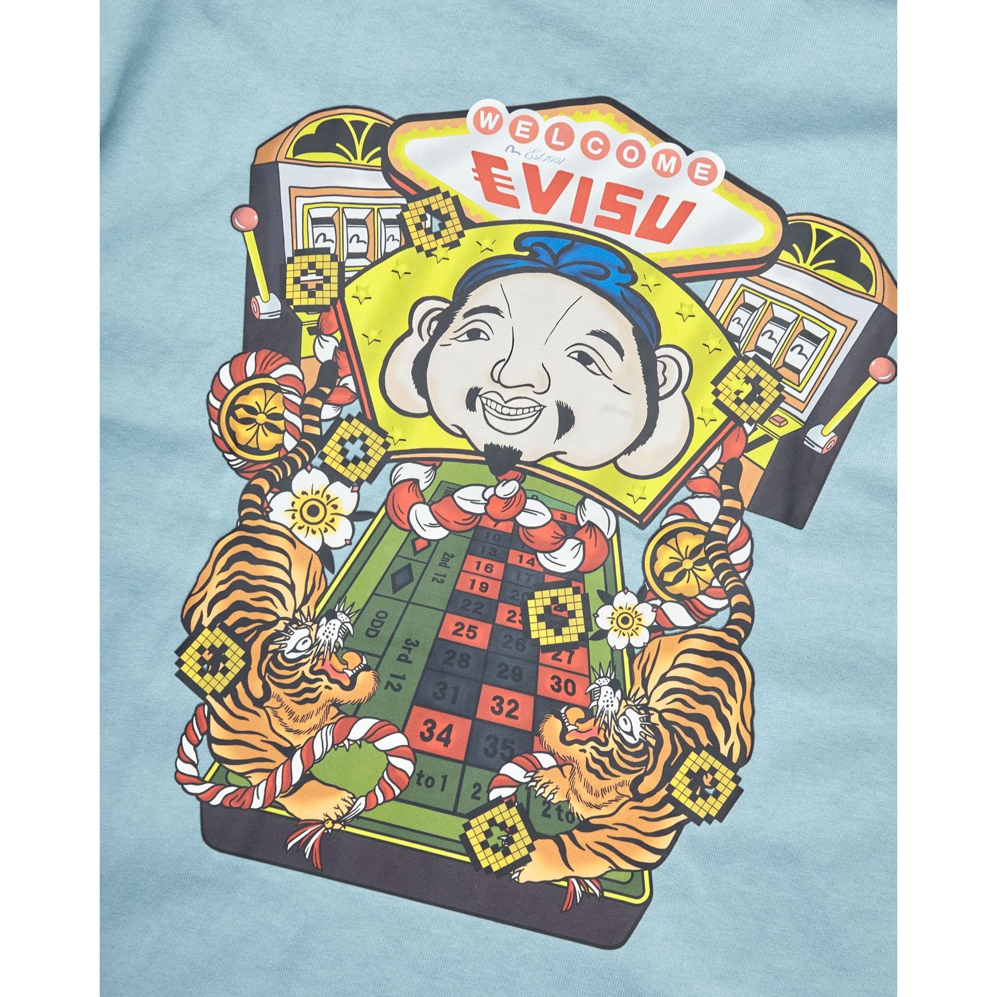 T-shirt Evisu & Impression de Vacances Virtuelles Blu Evisu vista1