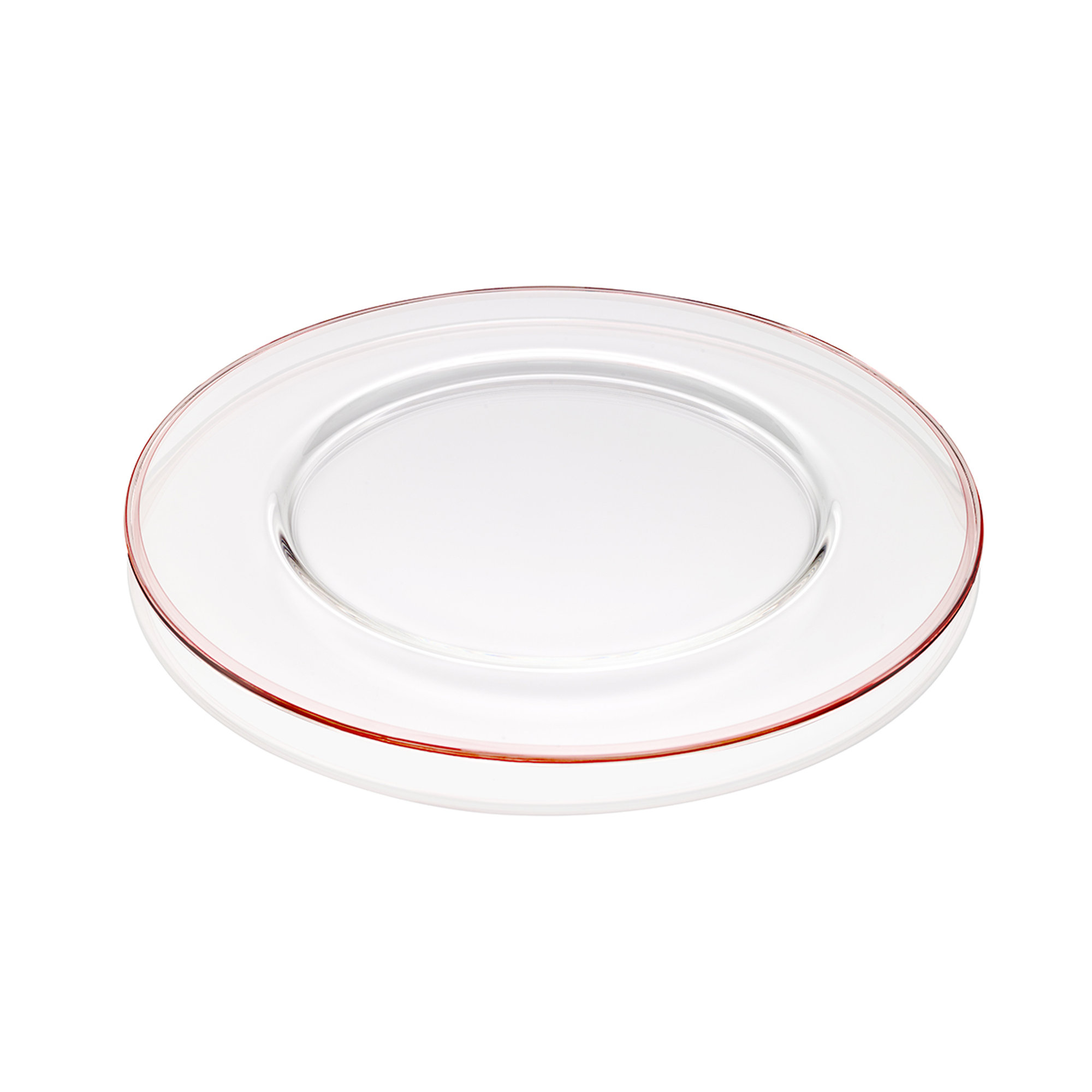 Sous-assiette, Babylone cm 32, décor transparent fil rouge/marron IVV vista1