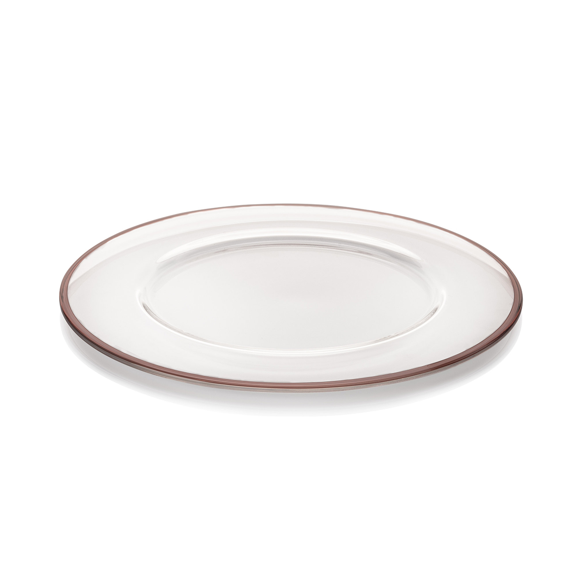 Sous-assiette, Babylone cm 32, décor transparent fil rouge/marron IVV vista0