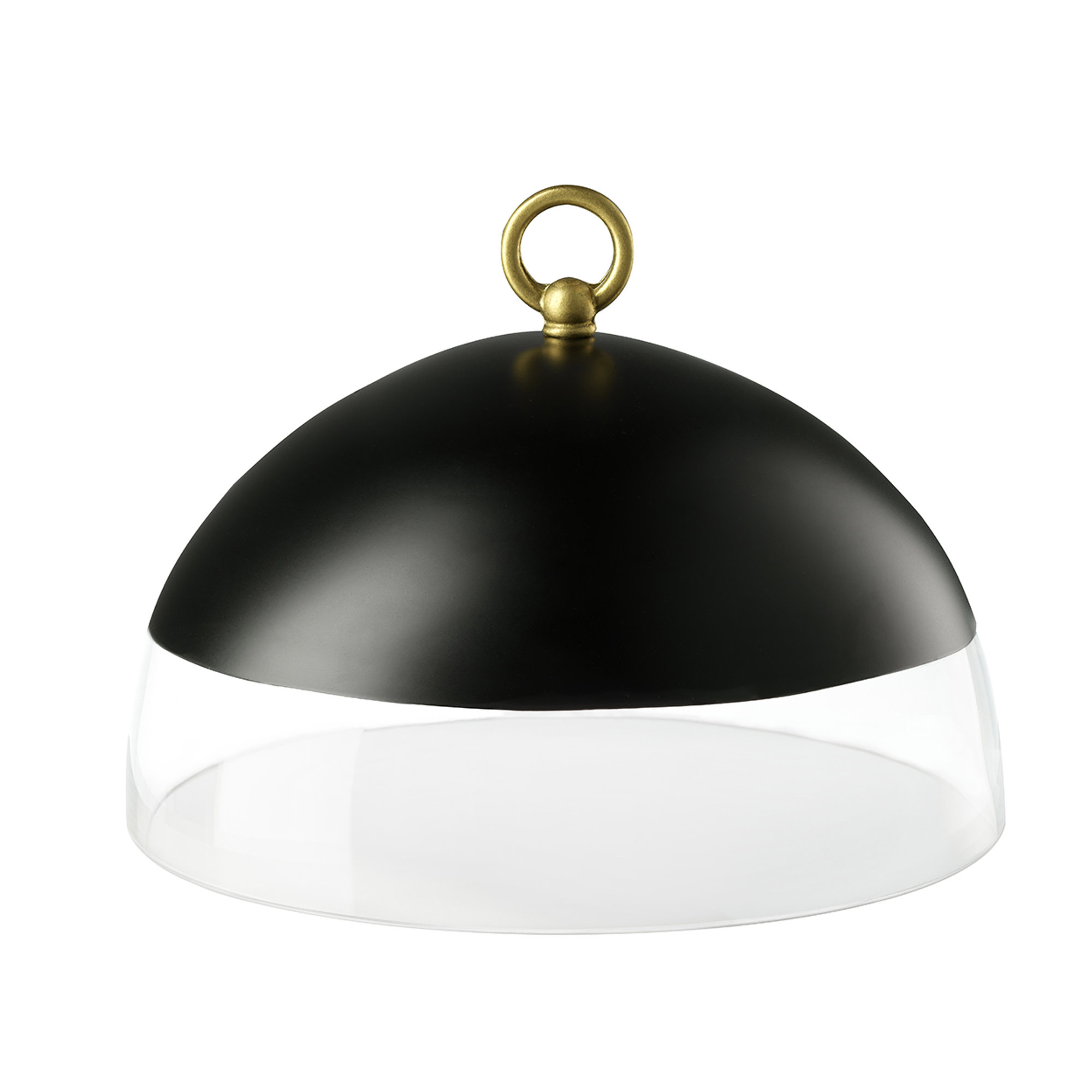 Campana inolvidable cm.25 transparente dec. negro pizarra con anillo en latón bruto IVV vista0