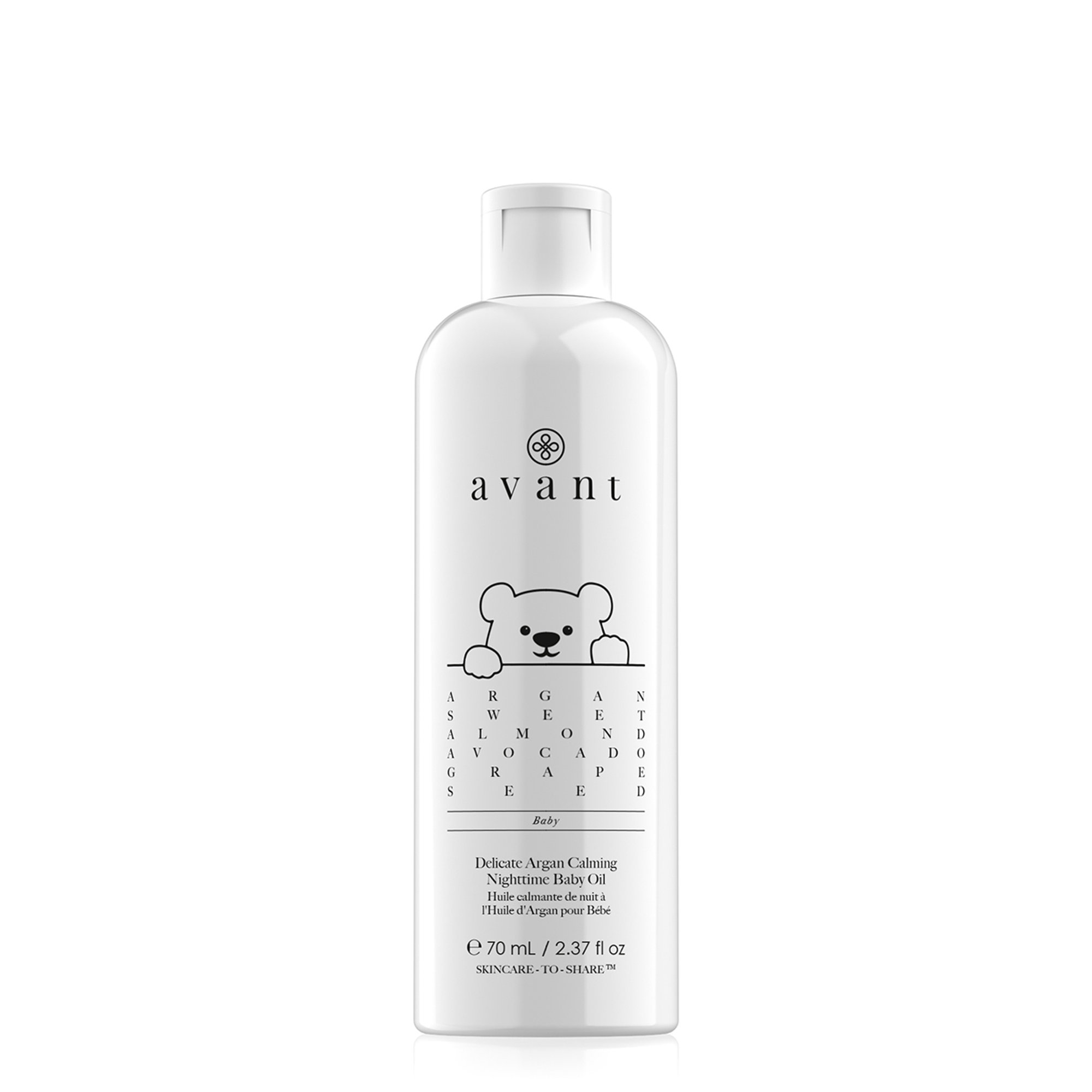 Huile nocturne apaisante délicate à l'argan pour enfants, vegan friendly Avant Skin Care vista1