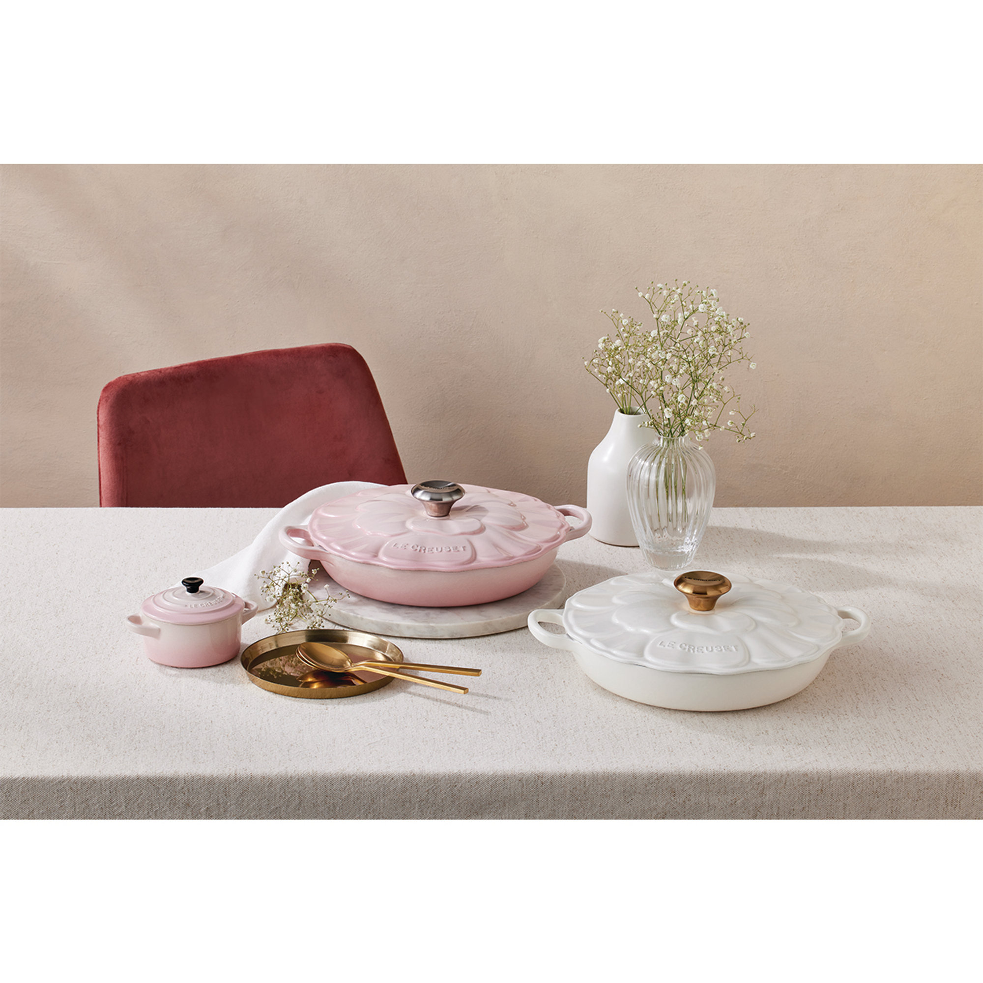 Sartén Baja con Tapa Fiore Evo 26 cm Shell Pink Le Creuset vista5