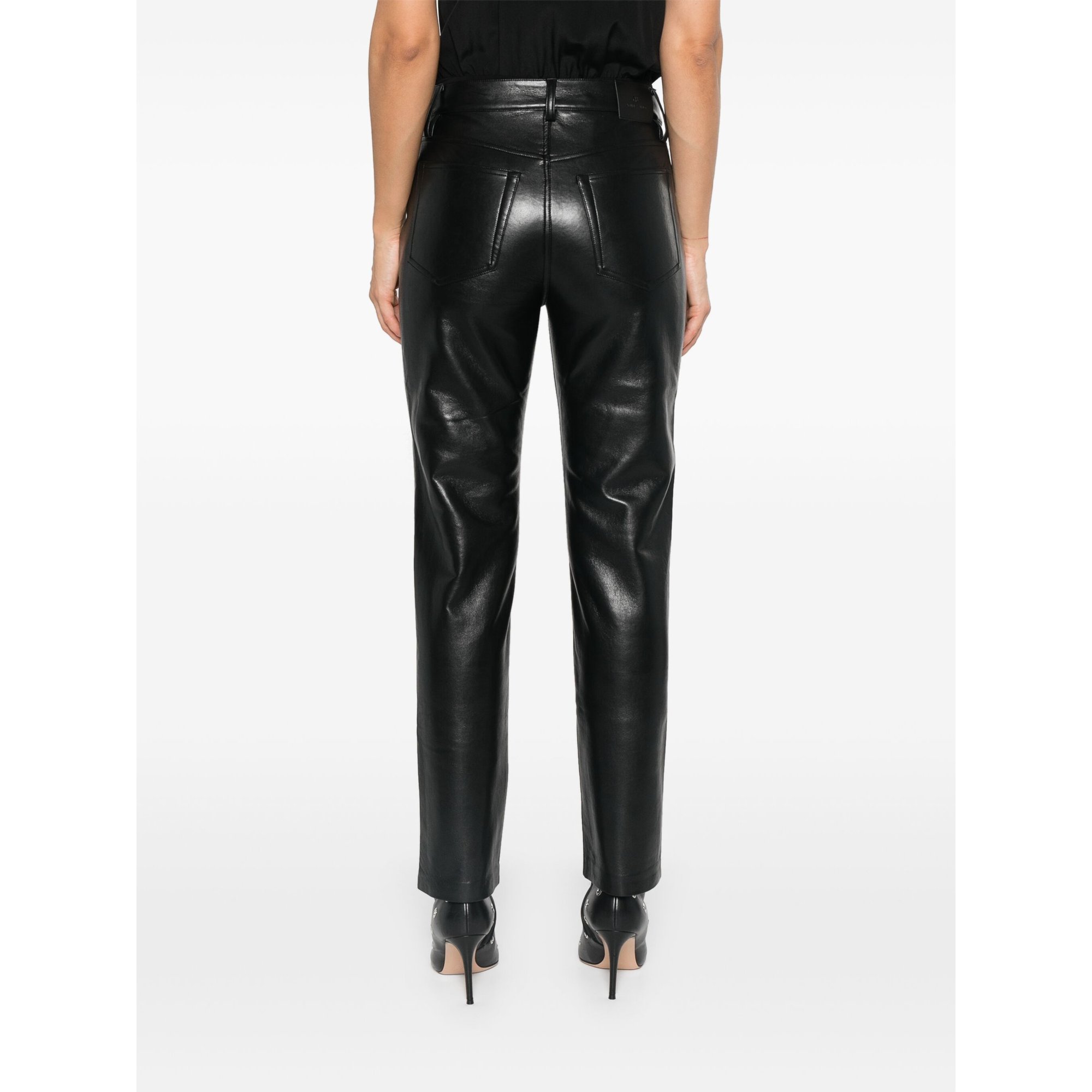 Bruno Pant - Black Recycled Leather A0310307blk26 Anine Bing vista3