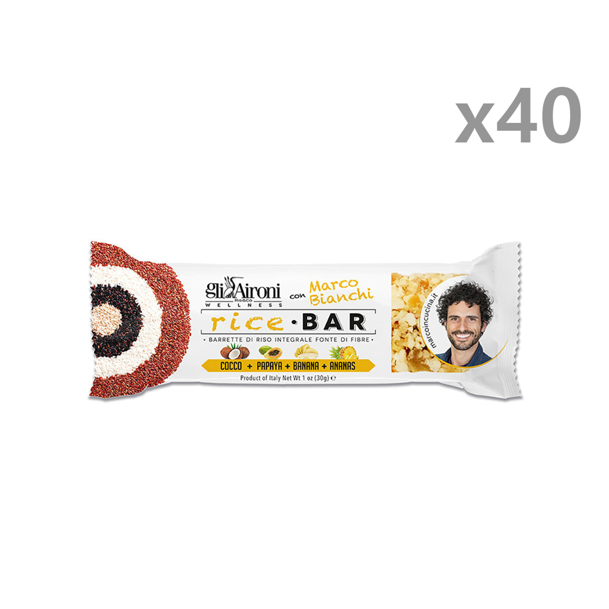 40 barrette riso integrali frutti esotici Gli Aironi vista0