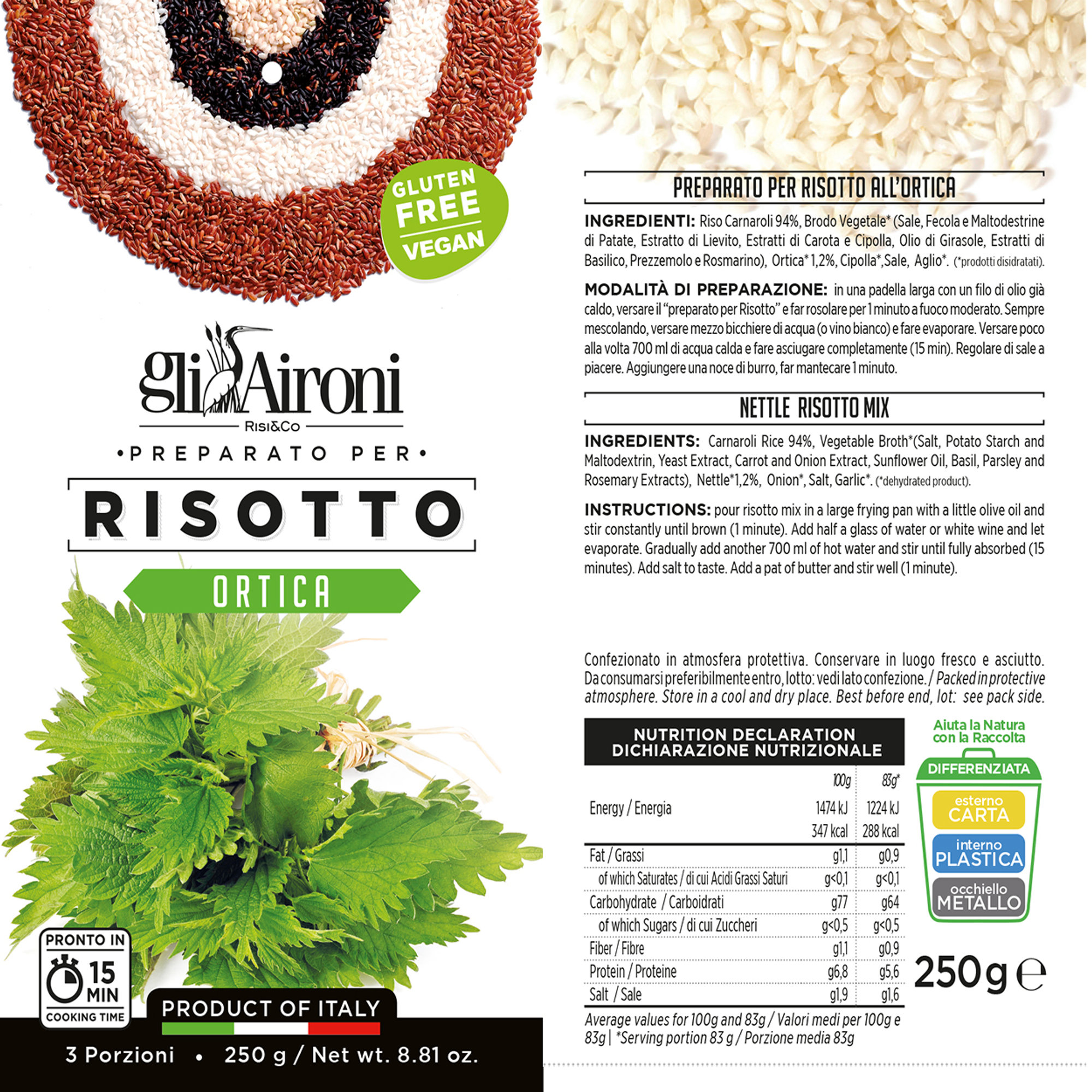 2 cf. risotto ortica -2 cf. risotto pomodoro e rosmarino Gli Aironi vista1