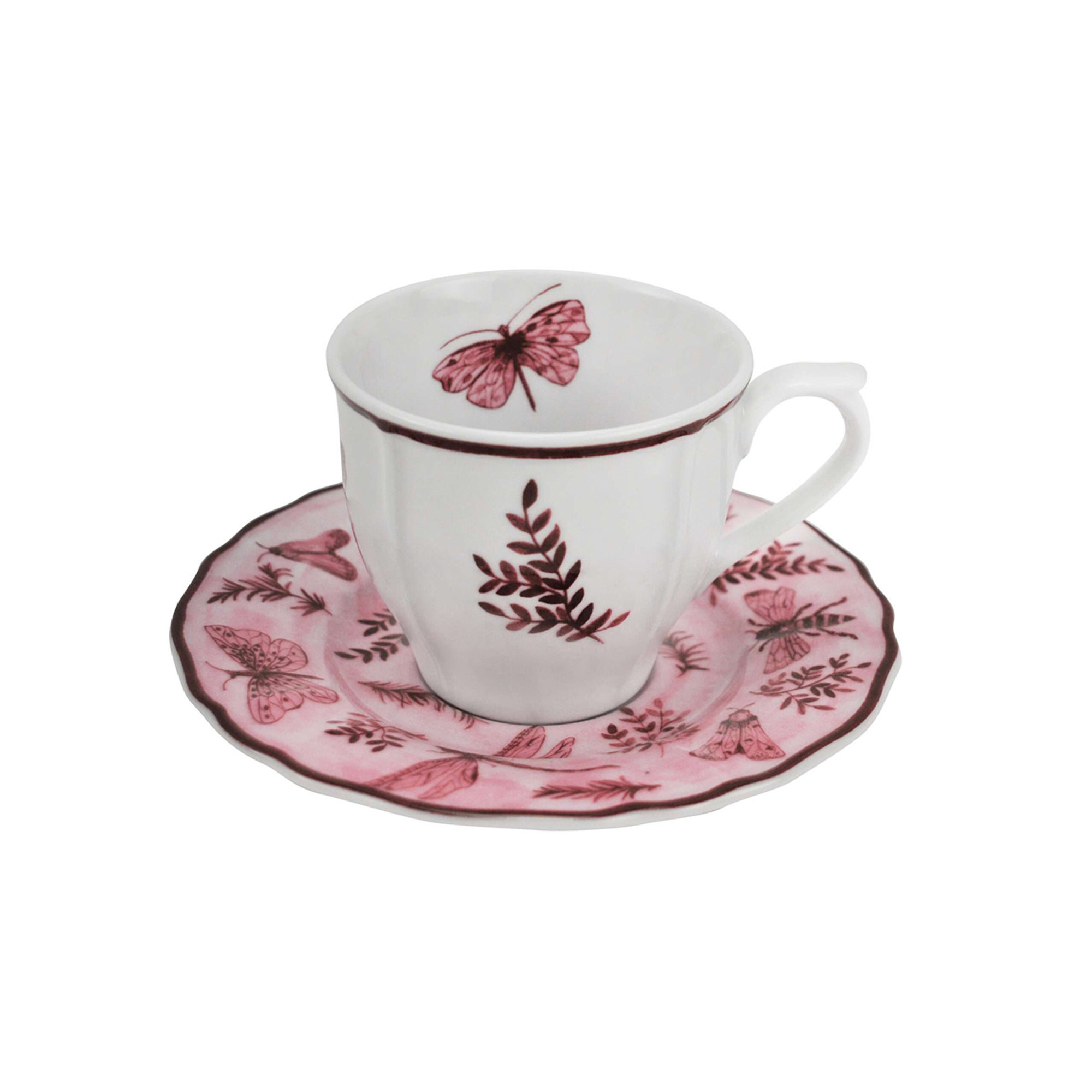 Set da 2 SONIA tazza caffè con piattino 10 cl, rosa Arcucci vista0