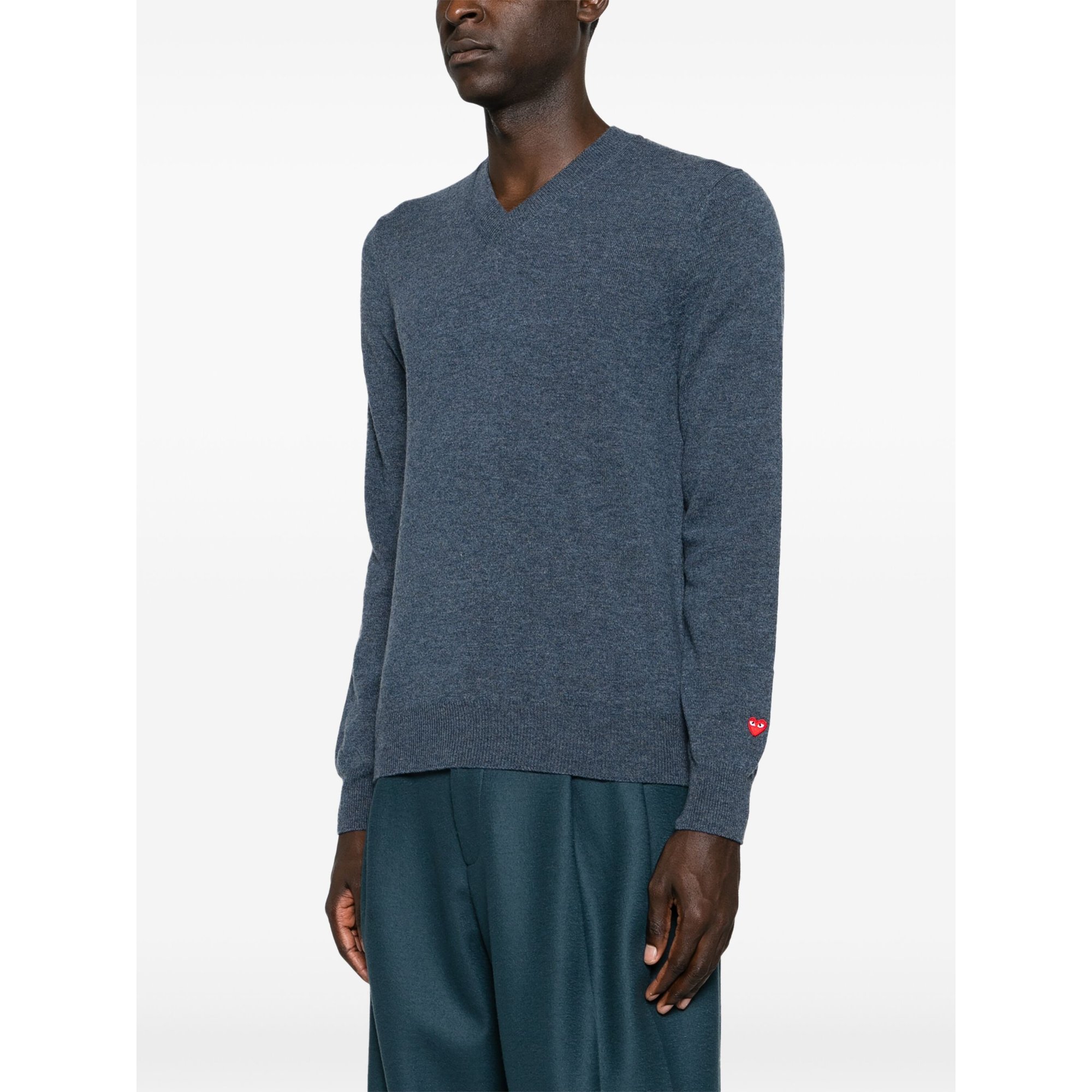 Sweater Small Red Emblem Knit Axn090051 Comme des Garçons Play vista2