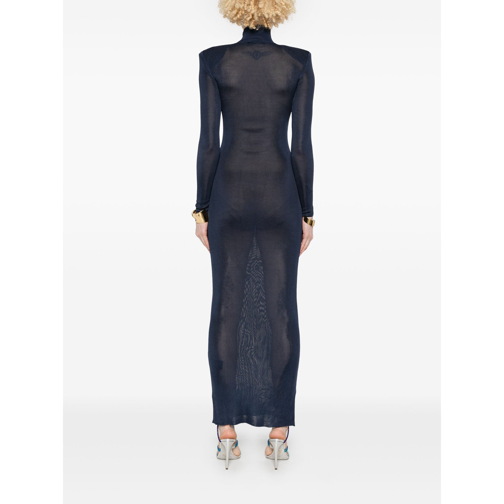 Abito Maxi in Maglia di Viscosa Blu Navy Rs25125xbl SELF-PORTRAIT vista3