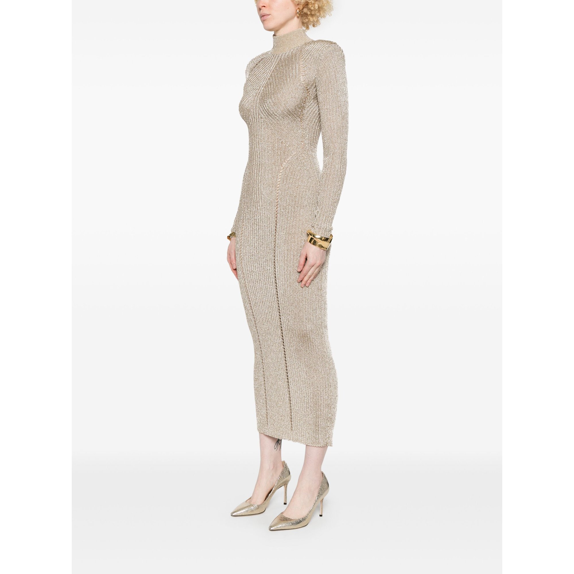 Maxi Jurk in Lurex Breiwerk Goud Rs25124xgd SELF-PORTRAIT vista1