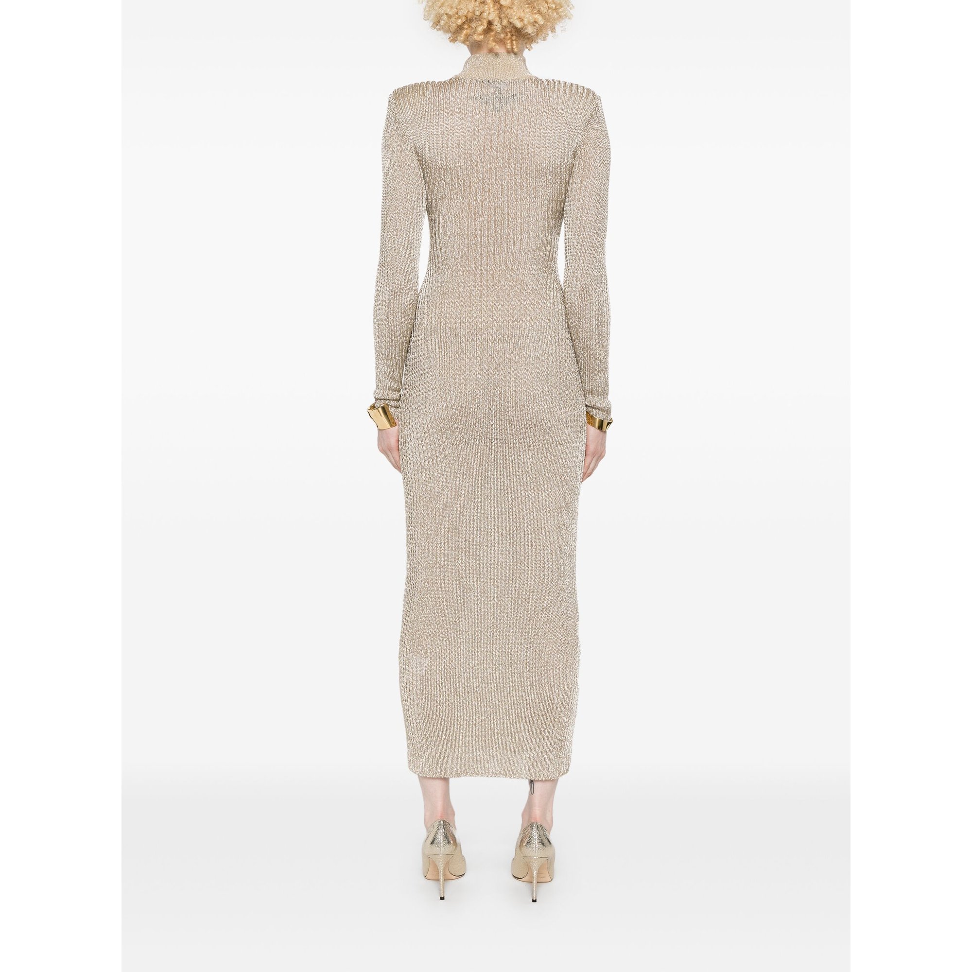 Maxi Jurk in Lurex Breiwerk Goud Rs25124xgd SELF-PORTRAIT vista3