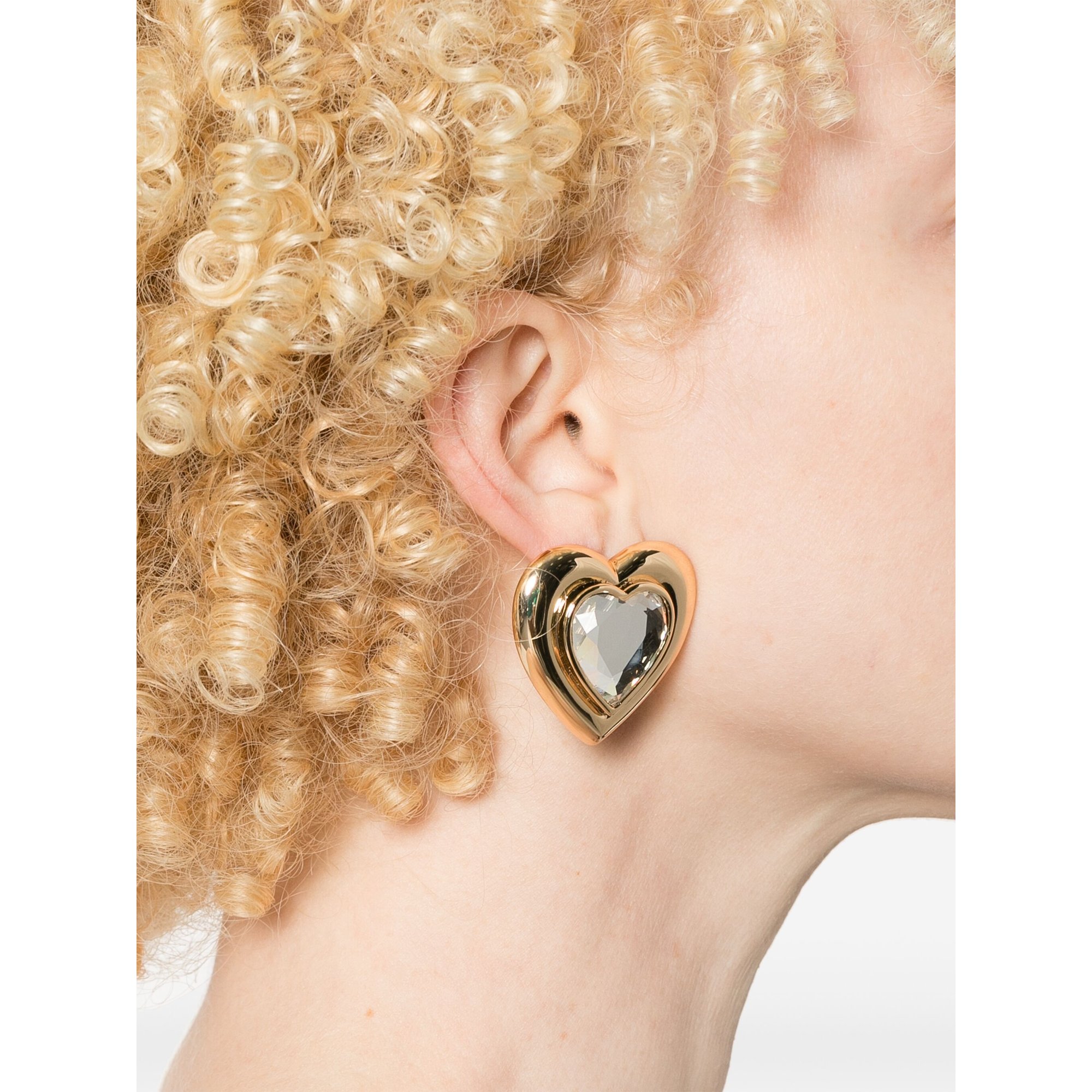 Orecchini a Cuore di Cristallo d'Oro Rs25601egd SELF-PORTRAIT vista1