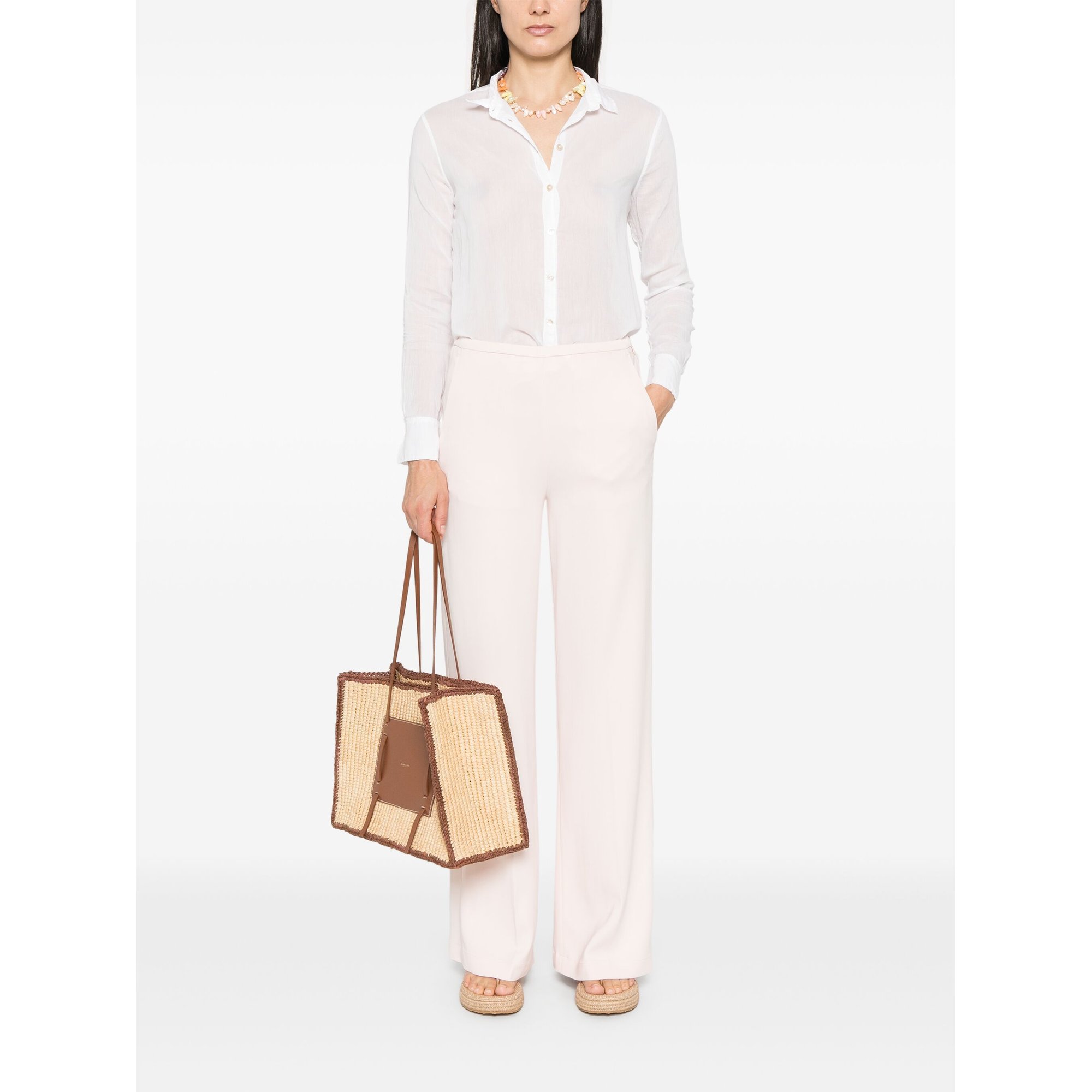 Pantaloni a Gamba Larga in Crepe Cady Elasticizzato 13559mypants Forte_Forte  vista1