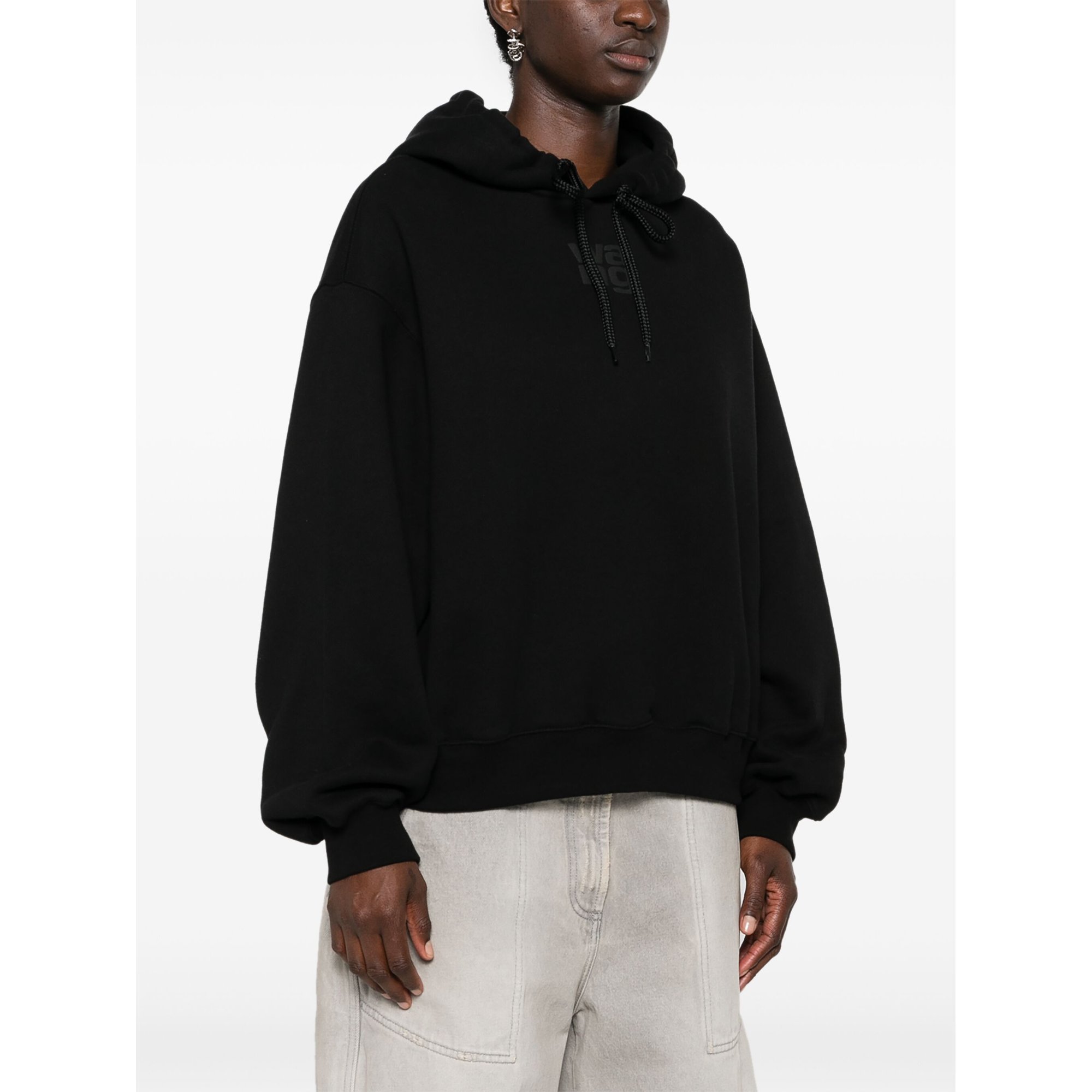 Felpa con cappuccio Essential Terry con logo in vernice a rilievo 4cc3242101 Alexander Wang vista2