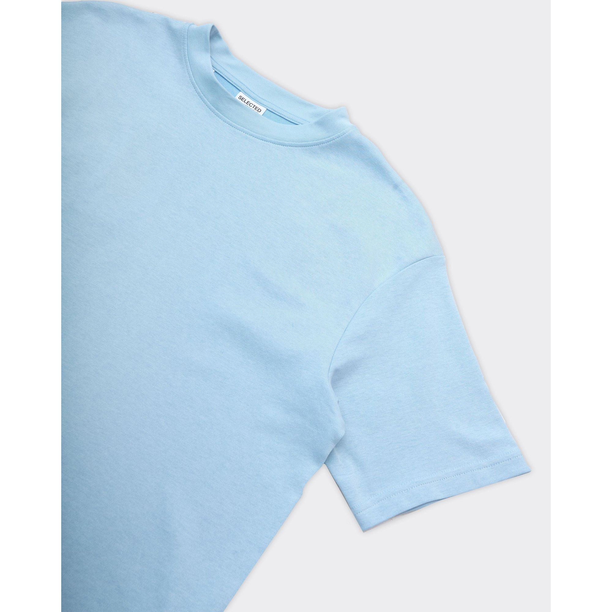 T-shirt Oscar Loose Azzurra Selected Homme vista1