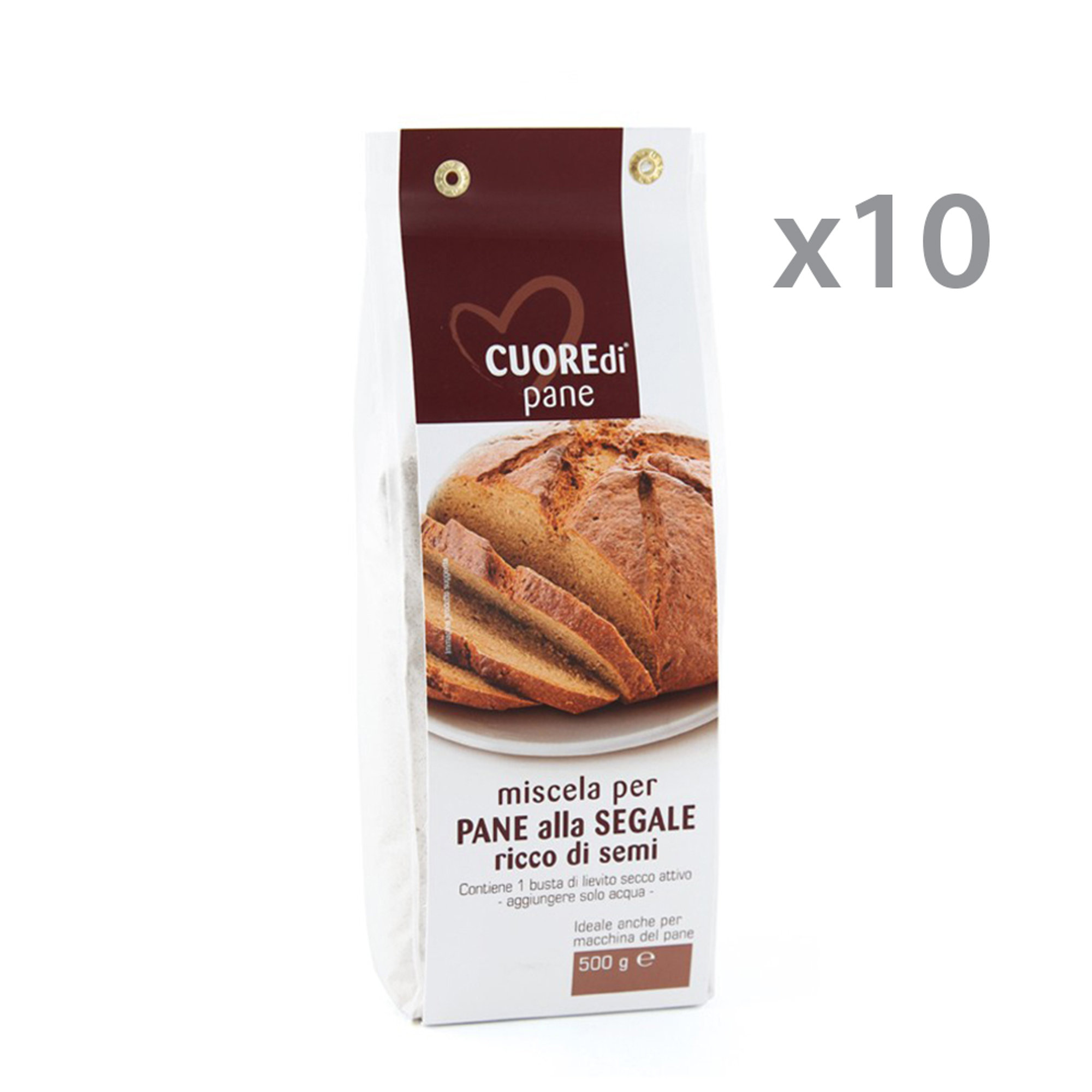 10 confezioni - Miscela per pane alla segale 500 gr Molino Rossetto vista0
