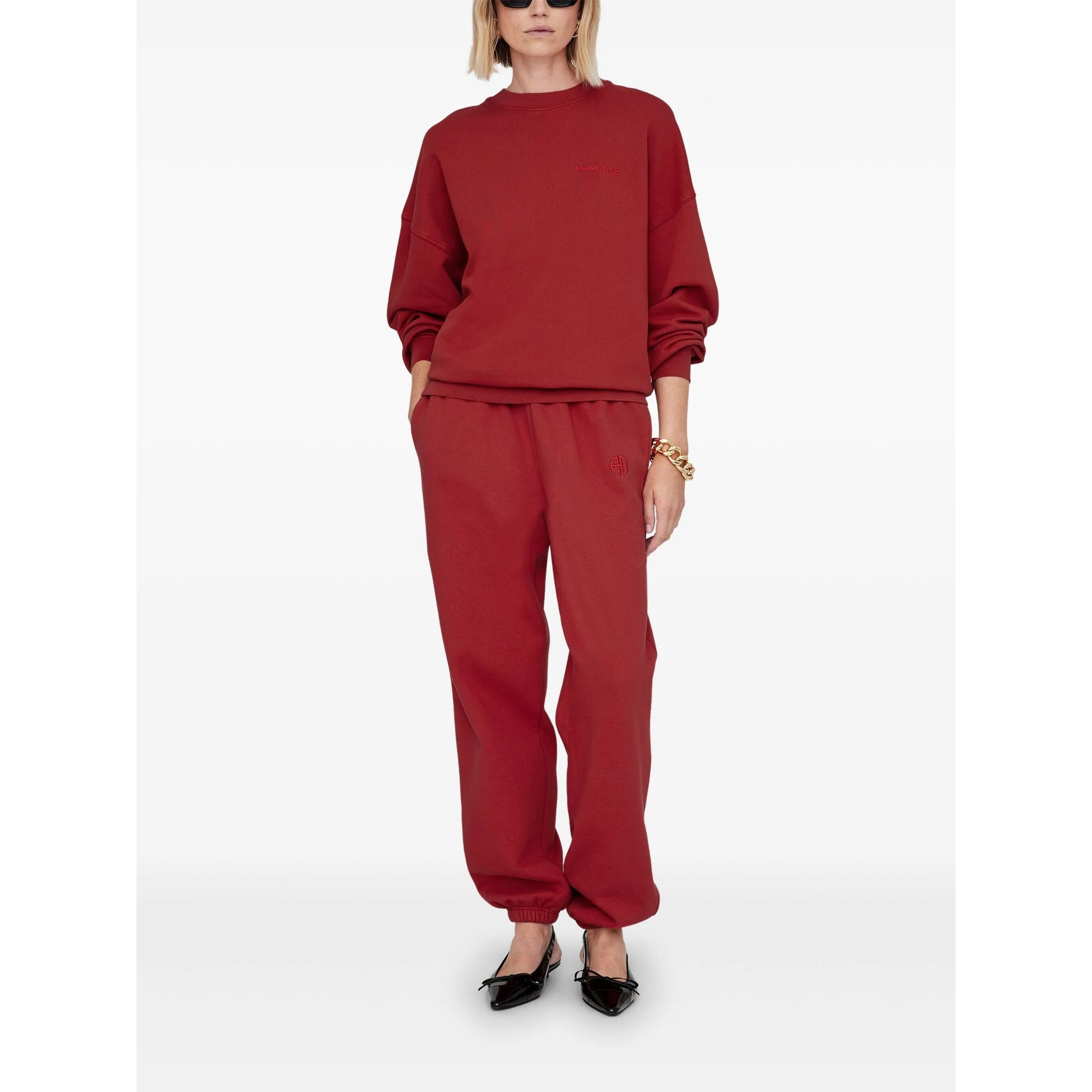 Miles Sweatshirt  Washed Red A0811159red13 Anine Bing vista1
