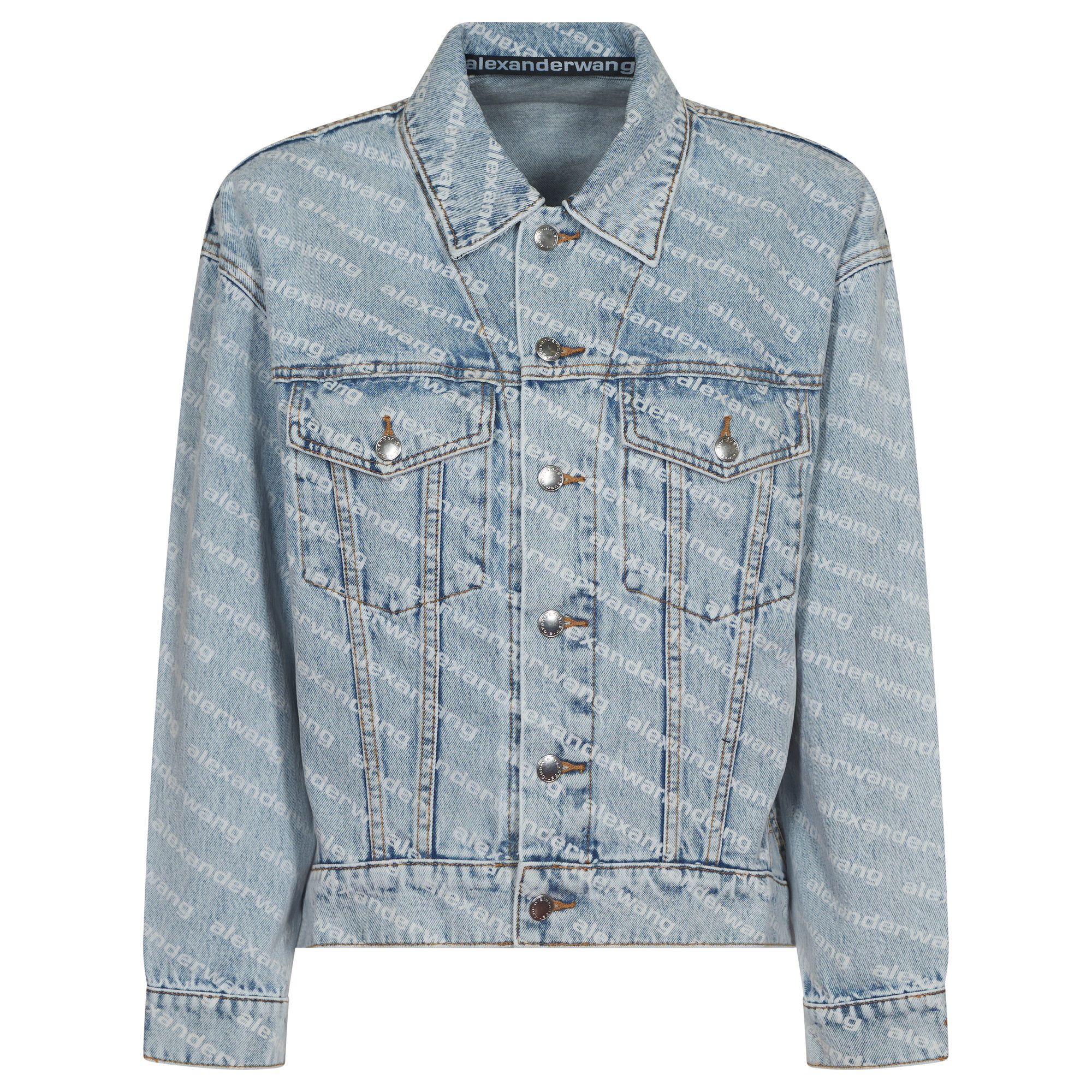 Falling Back Jacket - Pebble Bleach w Logo Print Alexander Wang vista0
