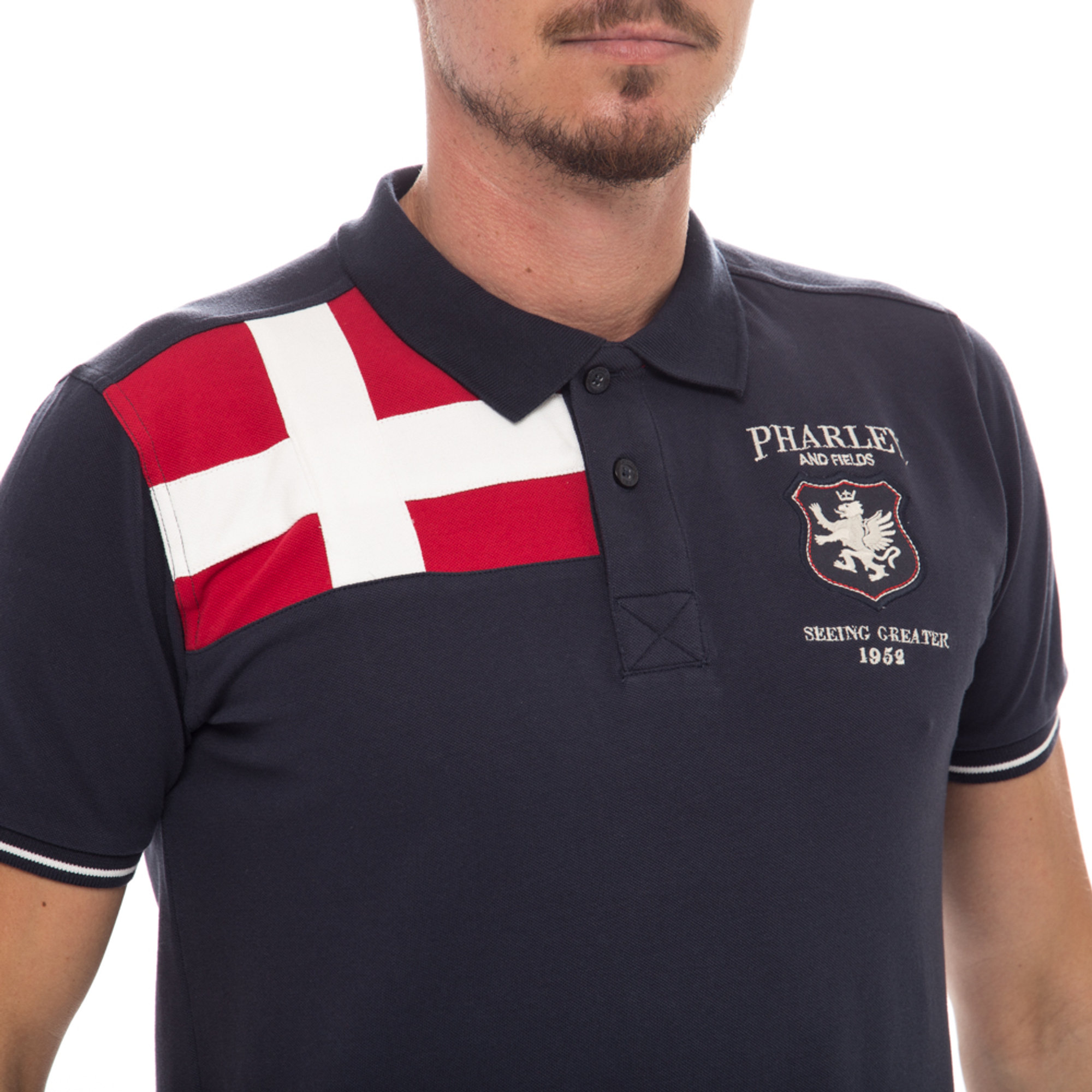Polo Pinket, blu scuro PHARLEY & FIELDS vista1