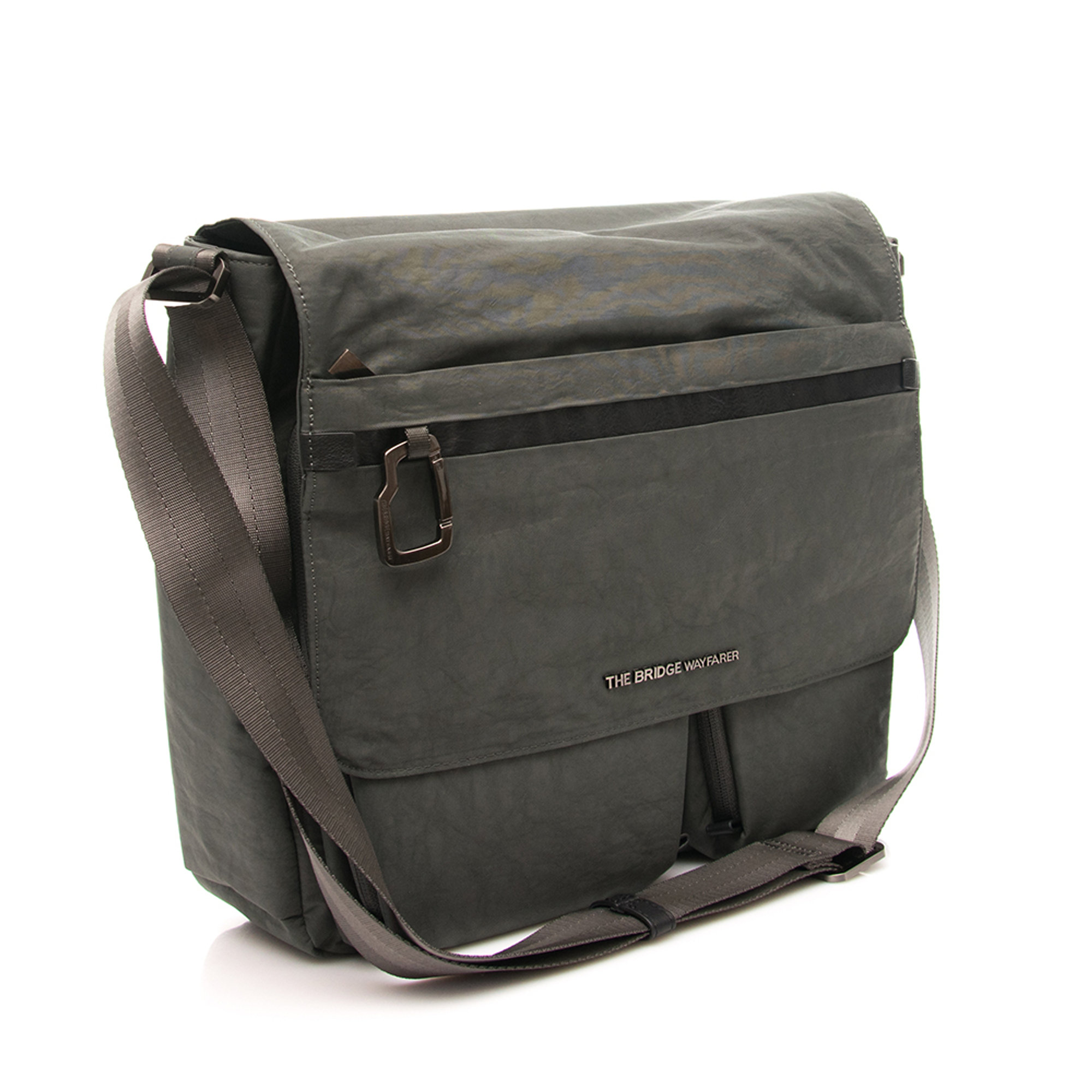 Borsa messenger con tracolla unisex, grigia The Bridge vista1