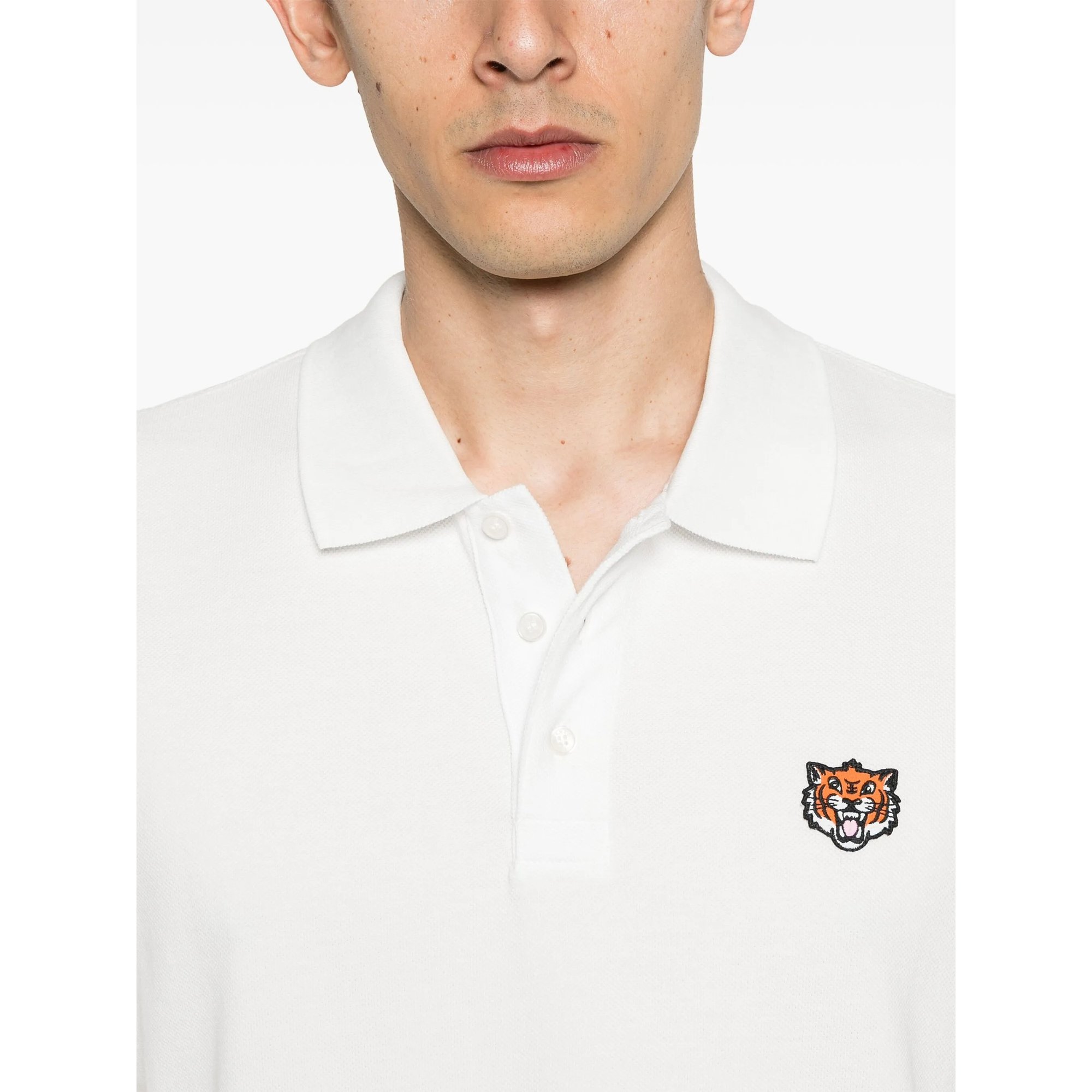 Gots Kenzo Happy Tiger Embroidered Slim Polo Ff55po5434pu Kenzo vista2