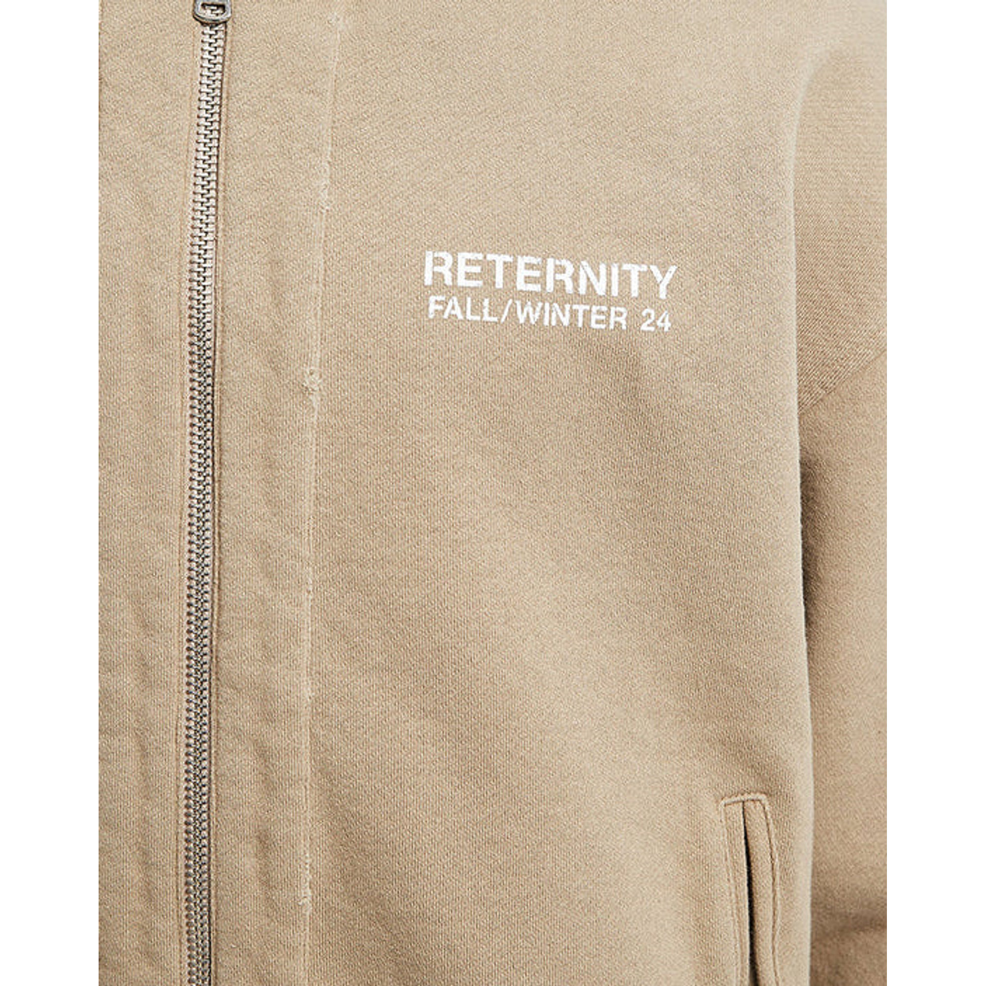 Felpa Con Cappuccio Ribbed Ziphoodie Taupe reternity vista1
