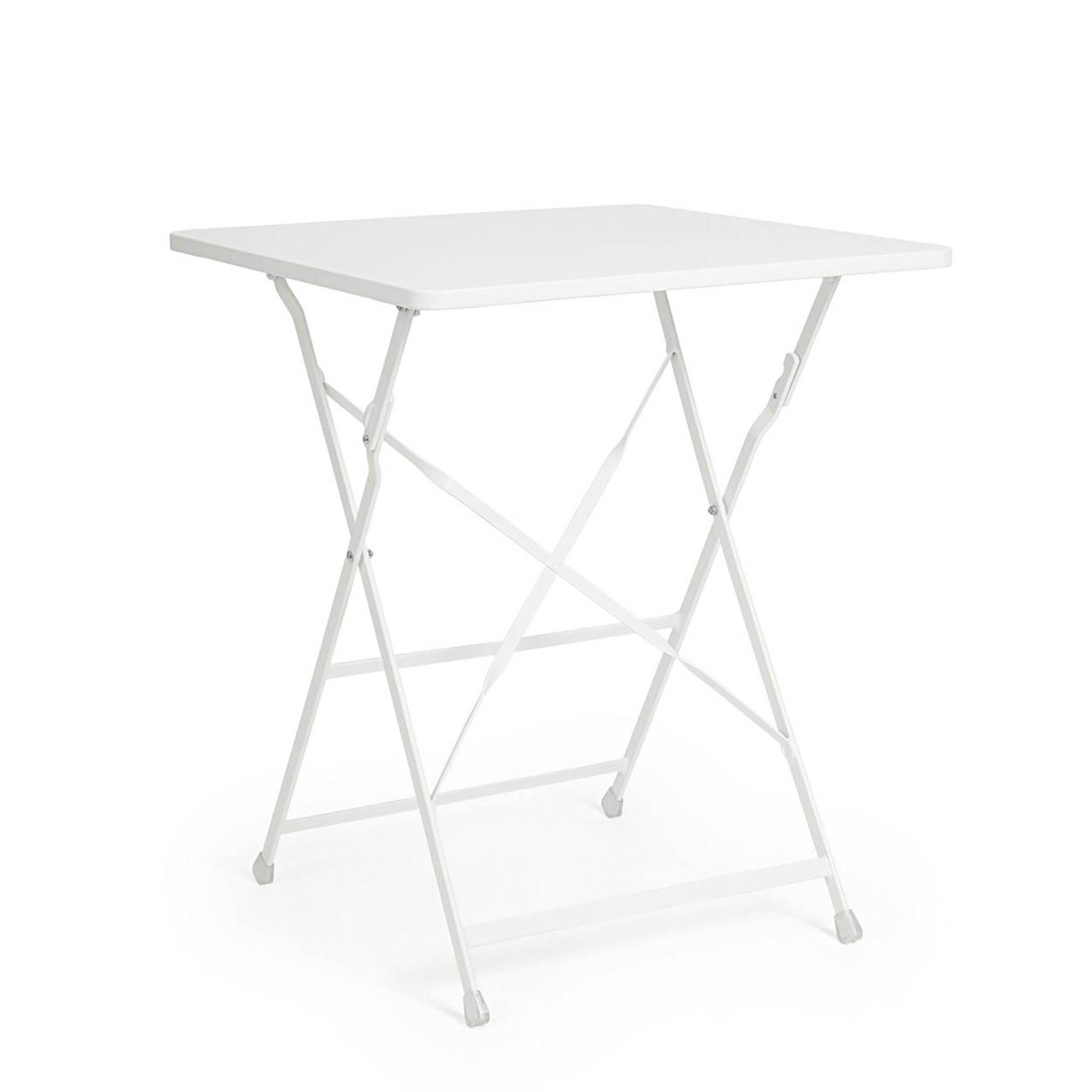 Table pliante Yasmin carré 60x60 blanc Bizzotto outdoor vista0