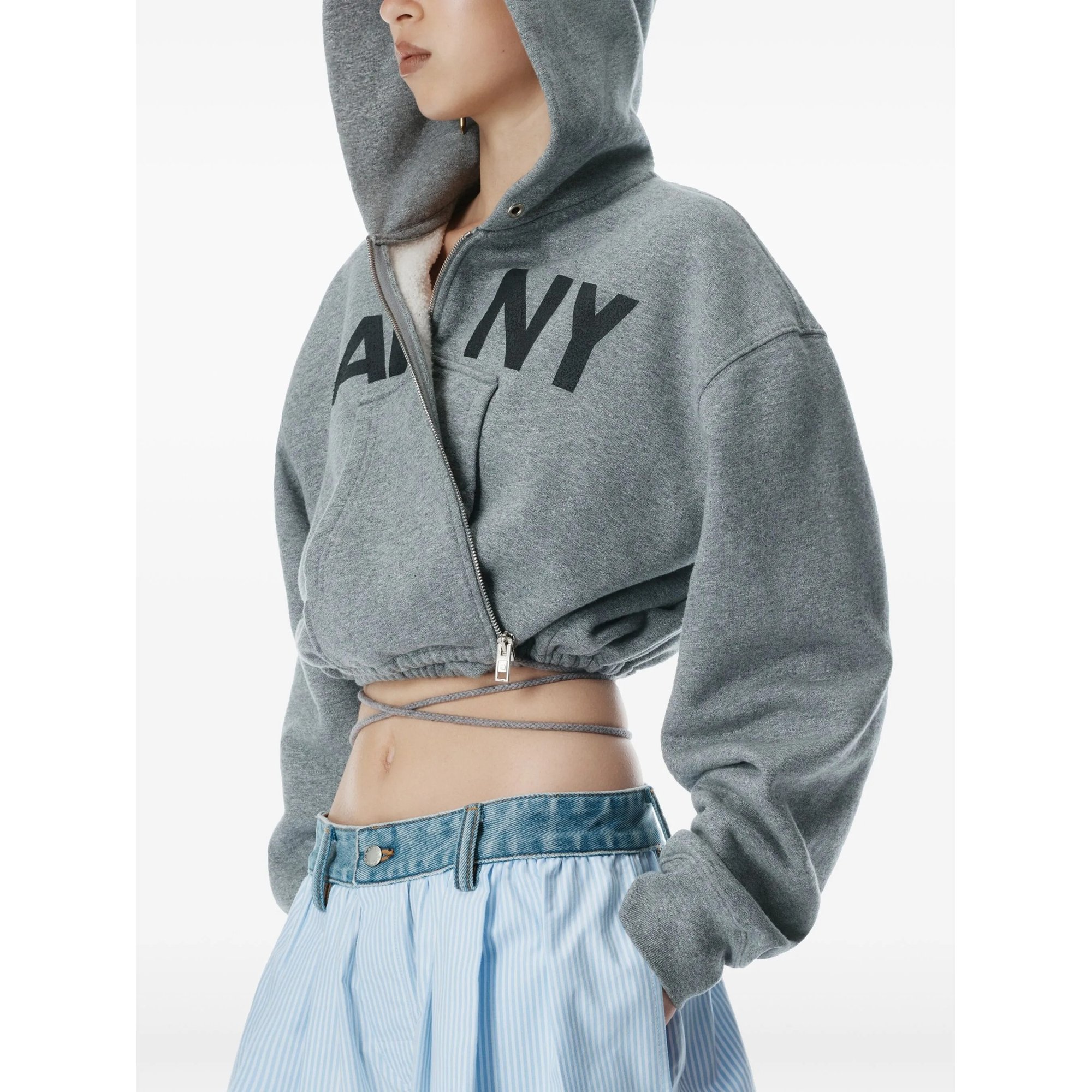 ショートパンツ ALEXANDER WANG Woman Short Gnawed Blue 4WC2254840 425 Alexander Wang high-rise Denim Shorts | Blue | FARFETCH