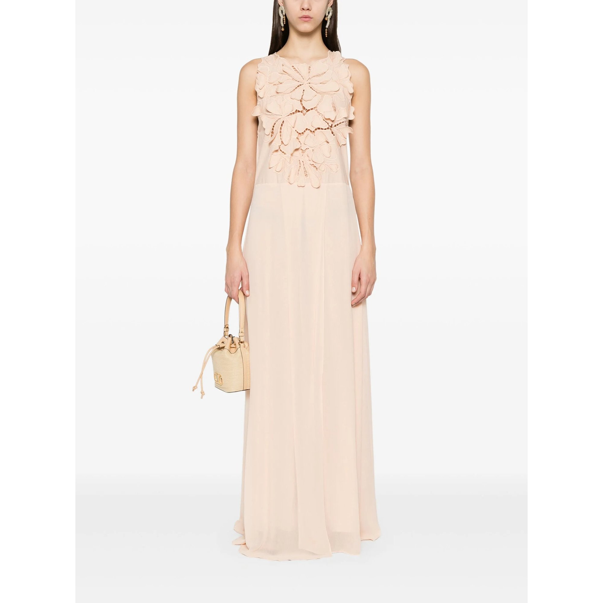 "en Fleur" Embroidery Popline And Georgette Dress 13609mydress Forte_Forte  vista1