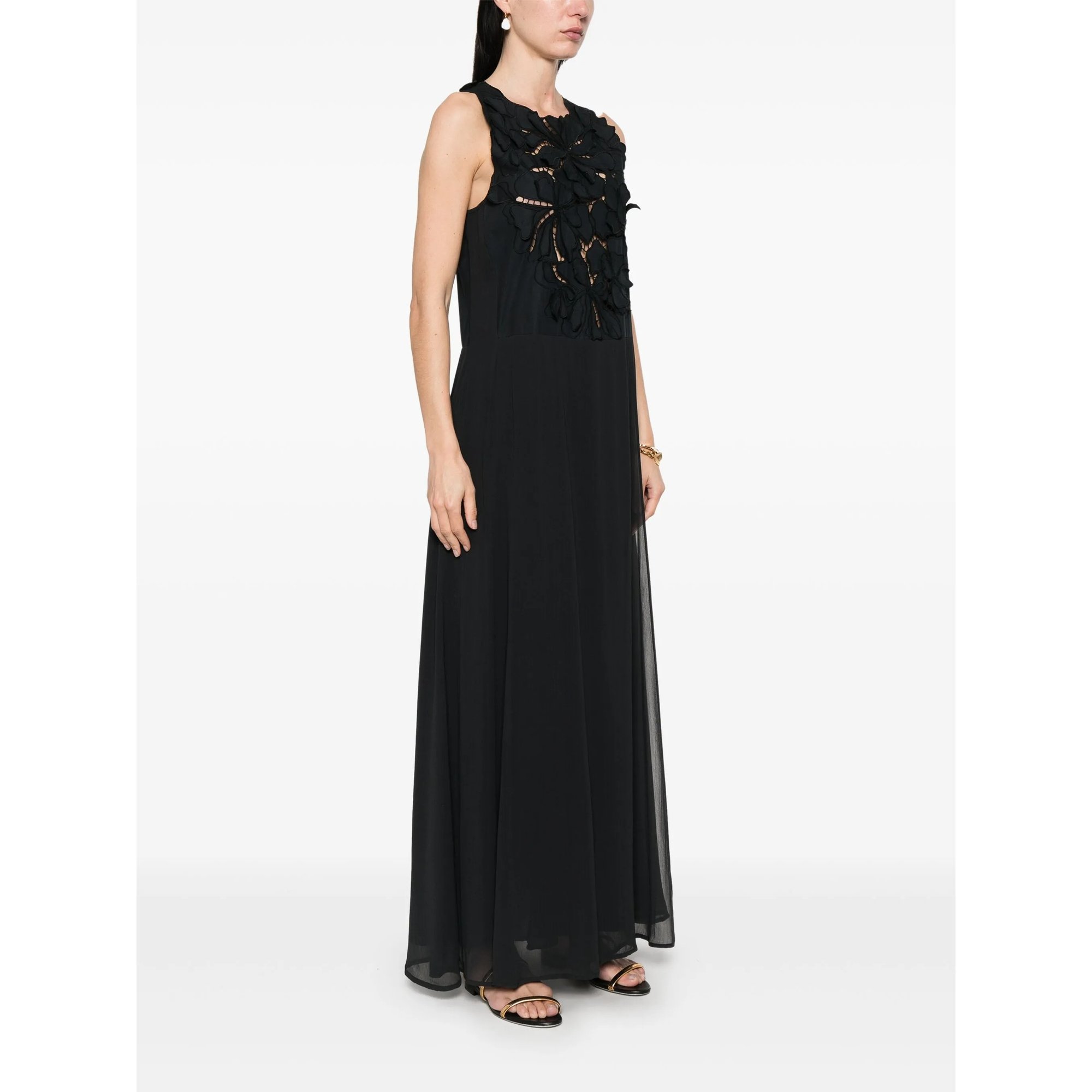 "en Fleur" Embroidery Popline And Georgette Dress 13609mydress Forte_Forte  vista2