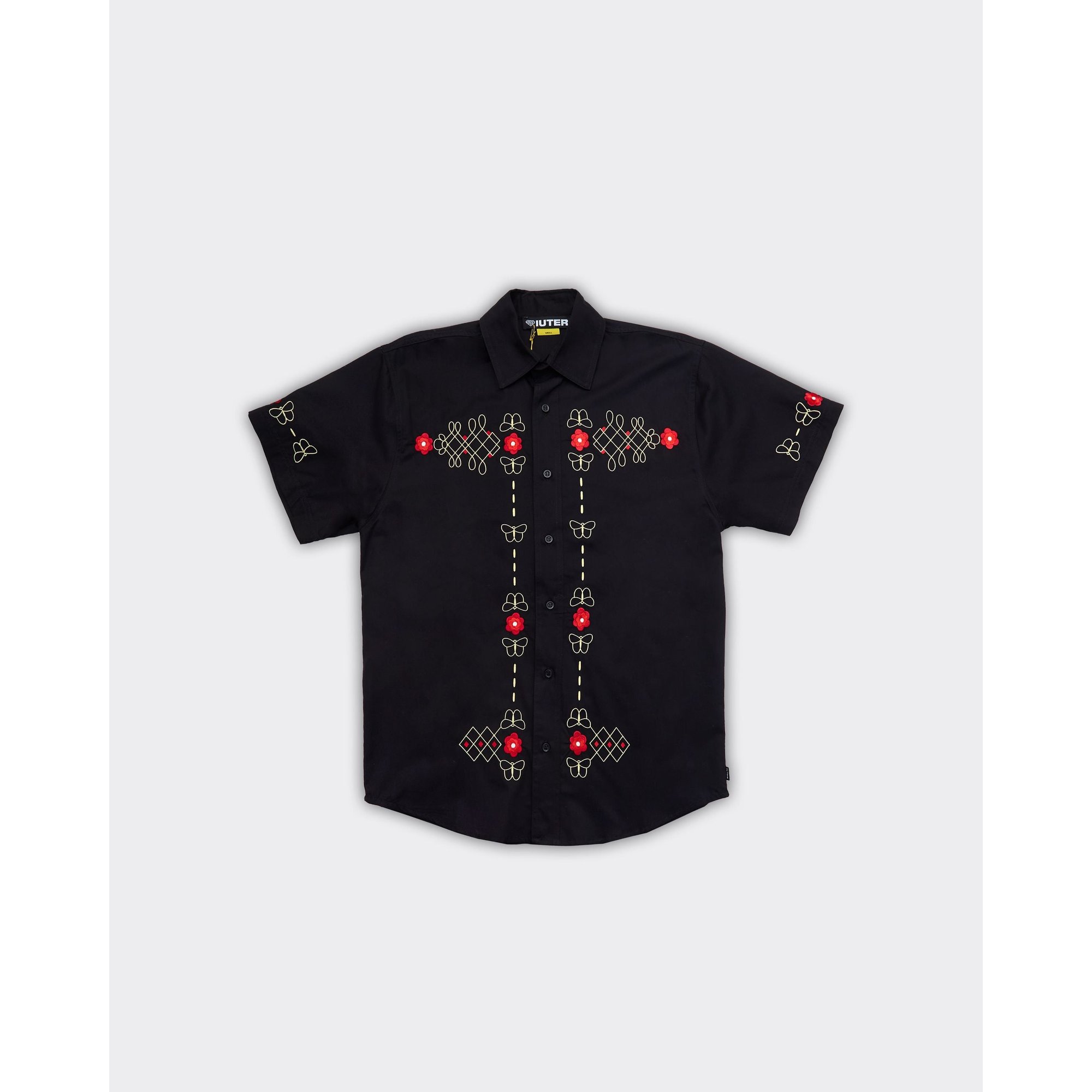Camicia a Maniche Corte Western Nera Iuter vista0