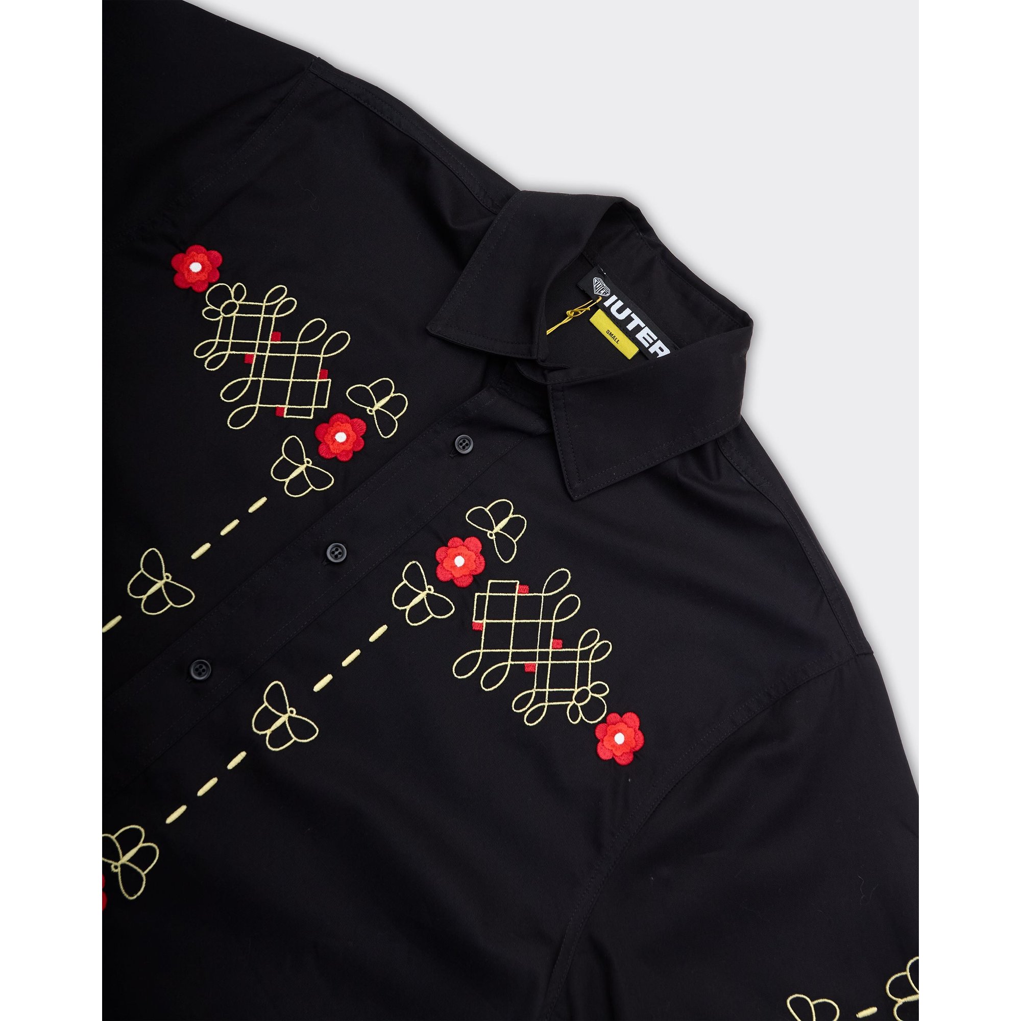 Camicia a Maniche Corte Western Nera Iuter vista1