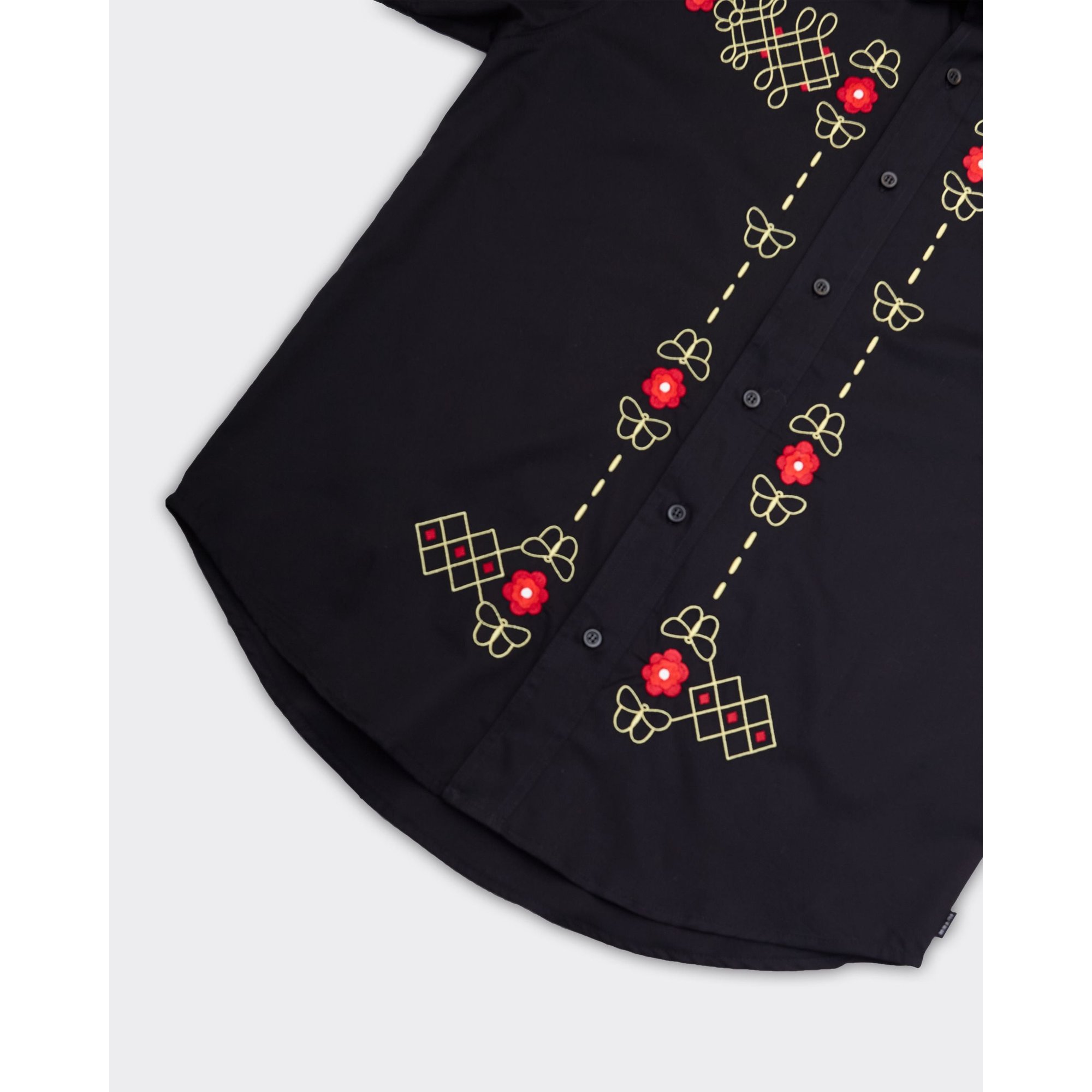 Camicia a Maniche Corte Western Nera Iuter vista3