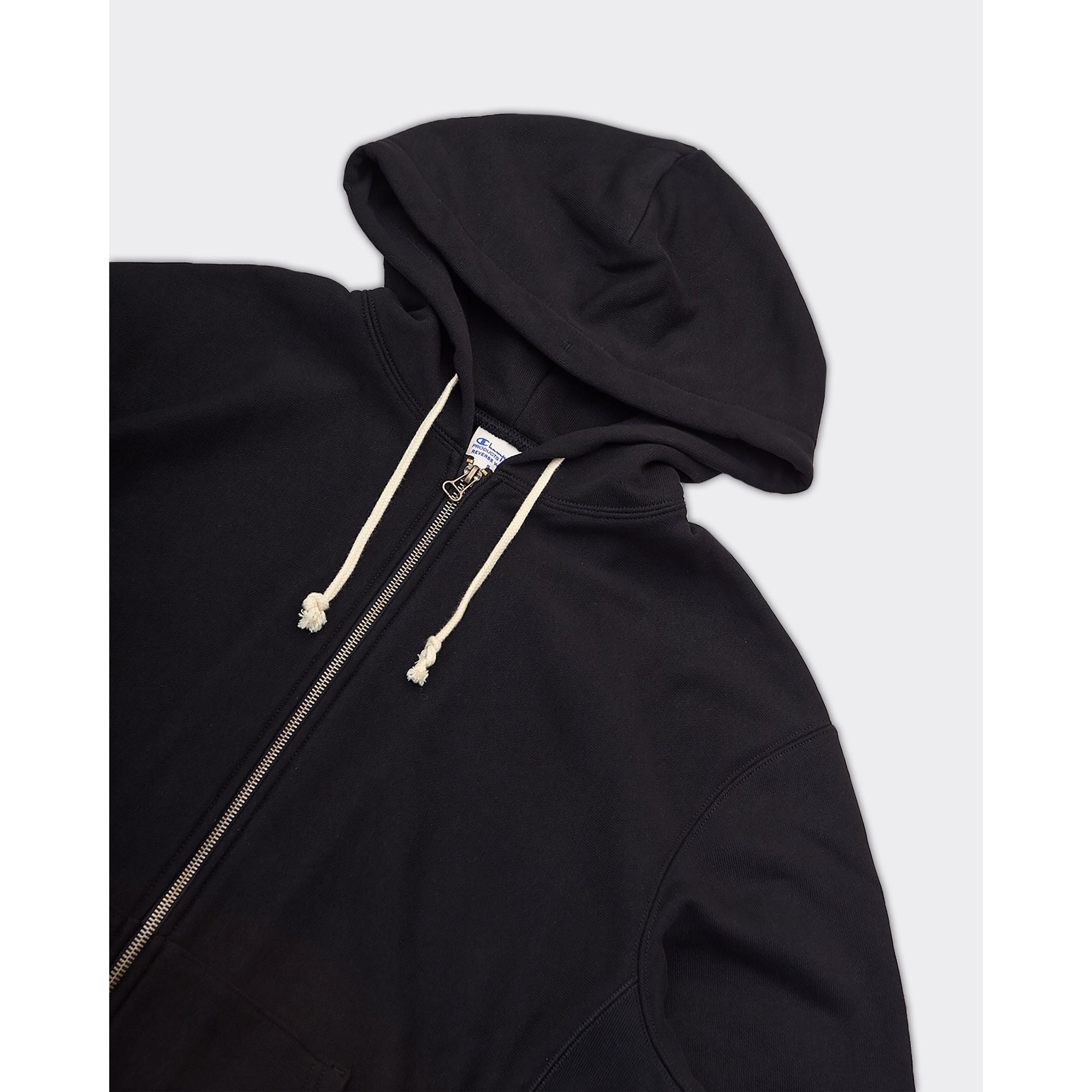 Felpa Con Cappuccio Full Zip Nera Champion  vista2