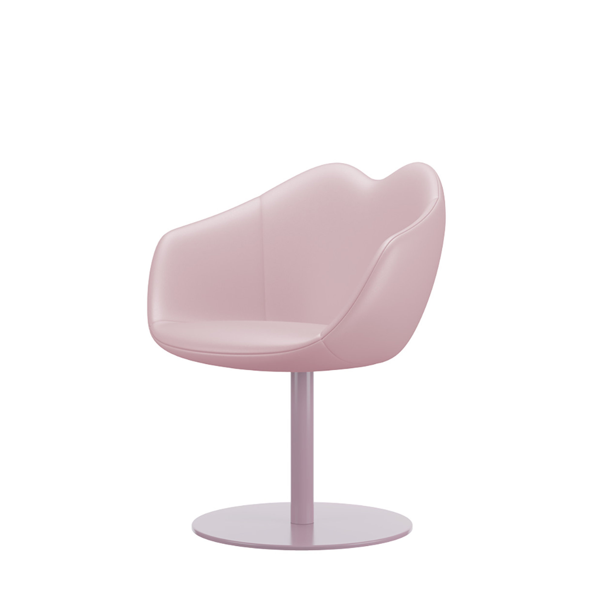 Sedia Xoxo in pelle con base rotonda, pink QEEBOO vista1