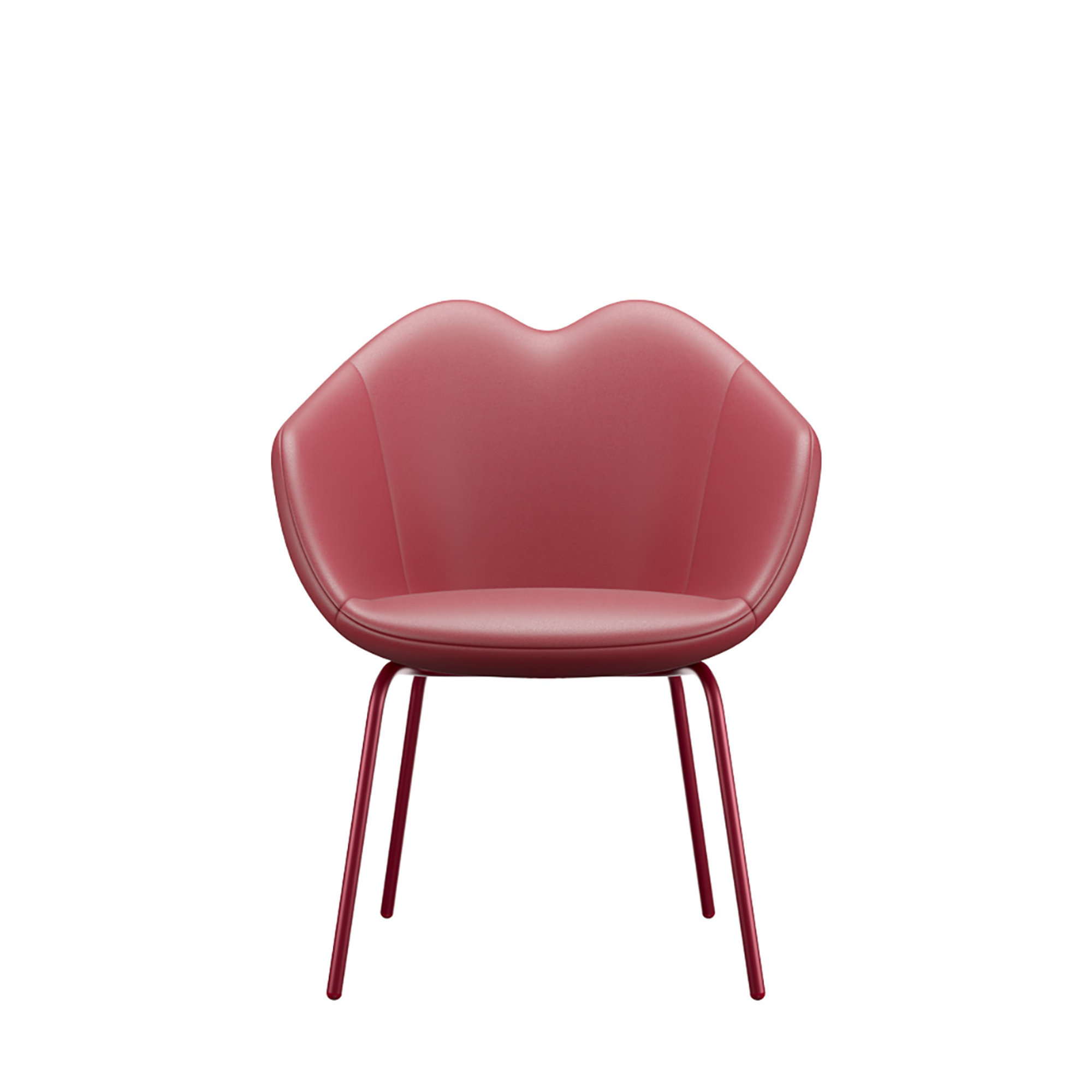 Sedia Xoxo in pelle quattro gambe, red QEEBOO vista0