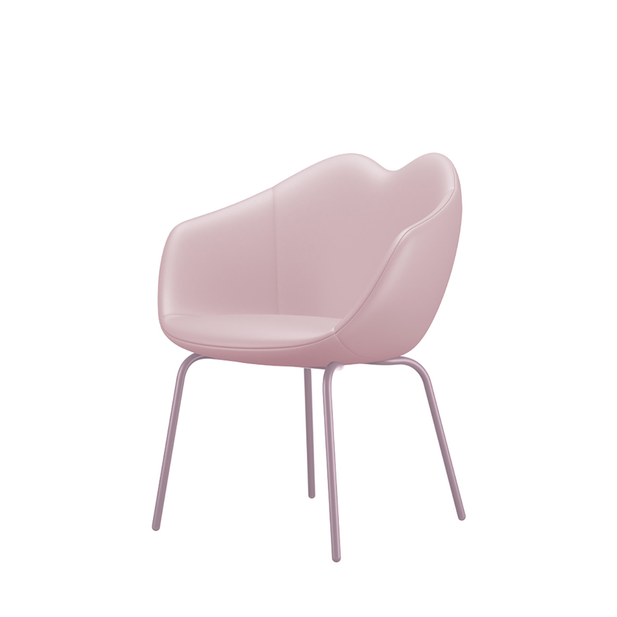 Sedia Xoxo in pelle quattro gambe, pink QEEBOO vista1