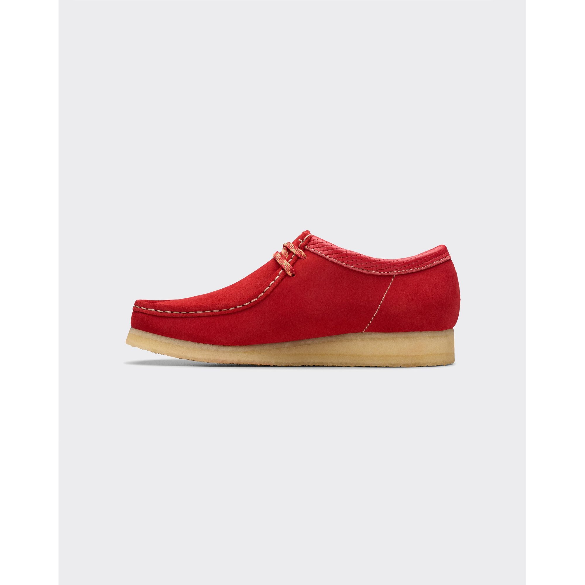 Sneakers Wallabee Suede Rosse Clarks vista0