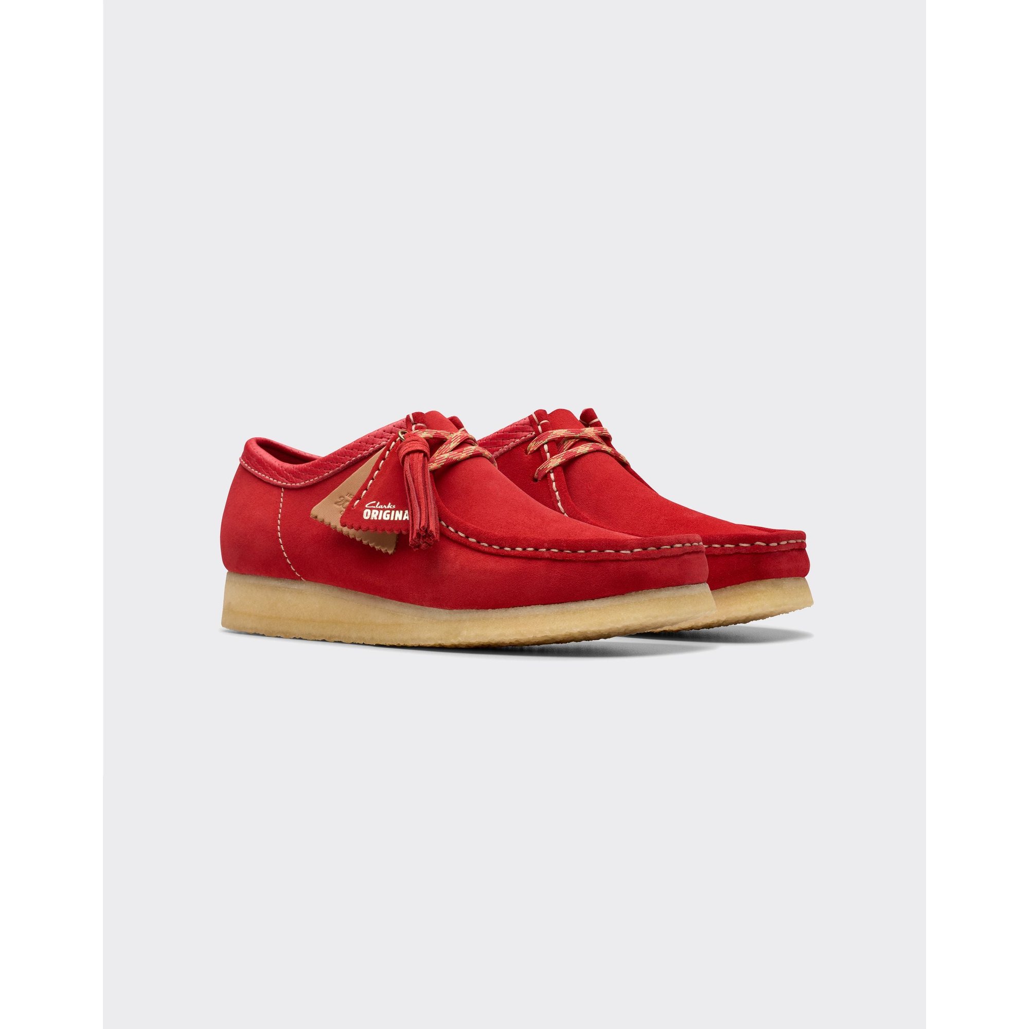 Sneakers Wallabee Suede Rosse Clarks vista1