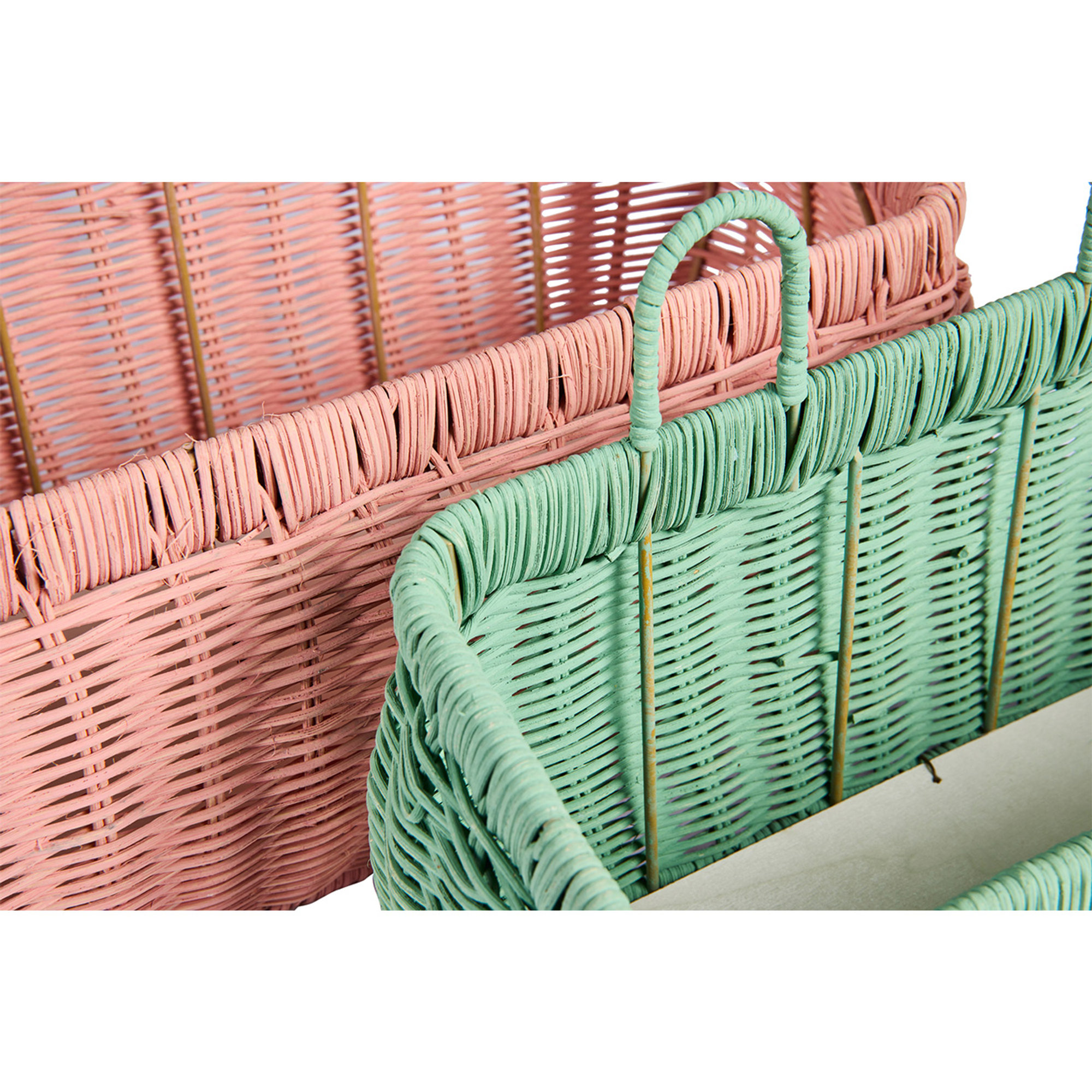 Alhoa - paniers muraux set 2 vert et rose Novità Home vista2