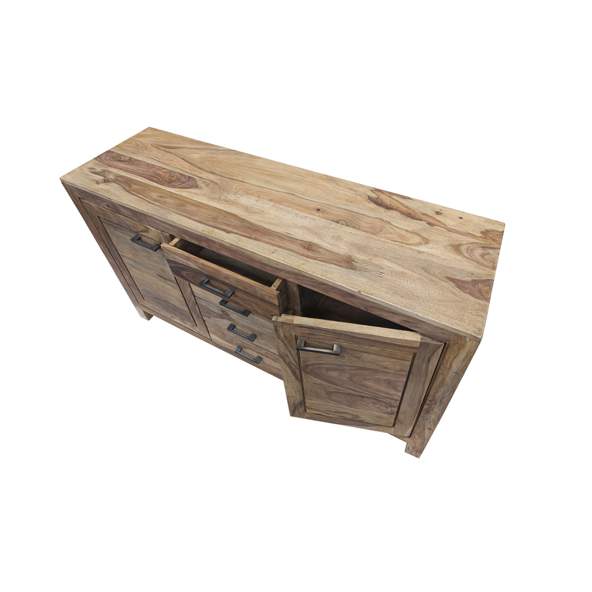 Credenza 4 cassetti e 2 sportelli in legno naturale Novità Home vista2