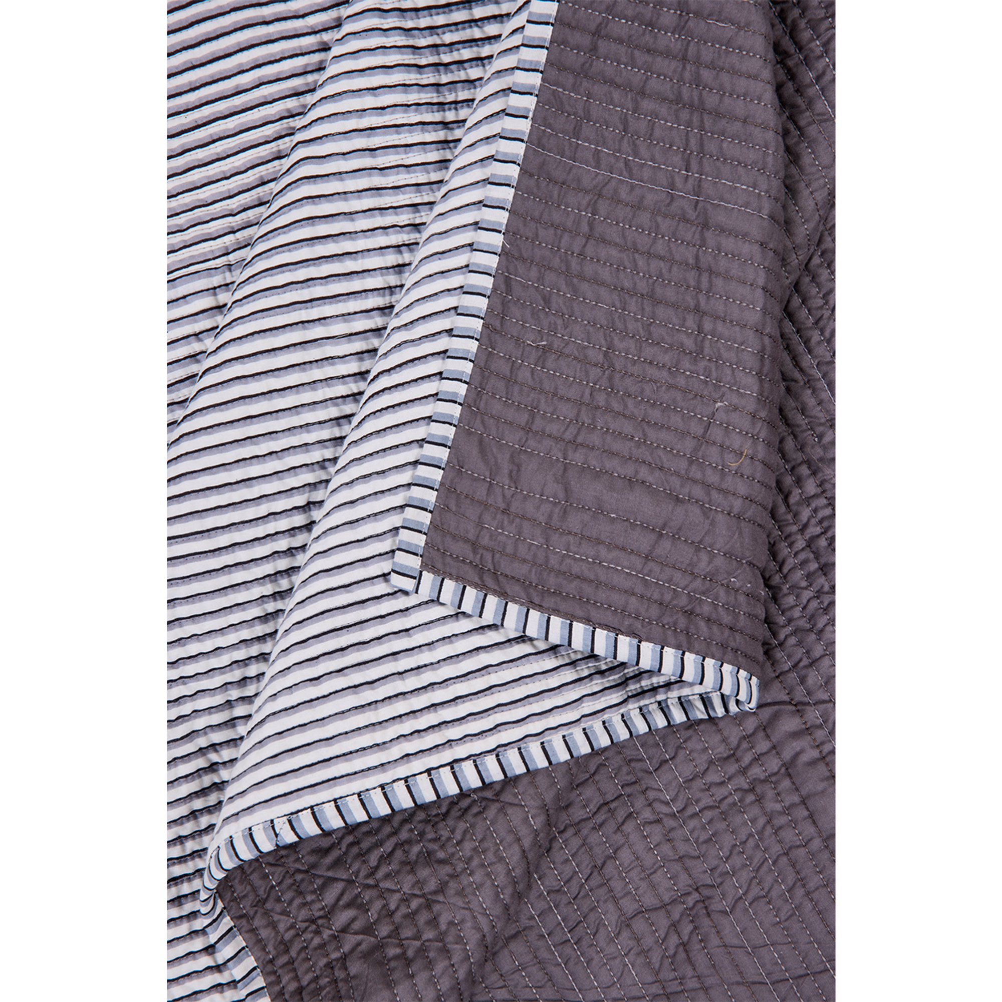 Quilt - dubbelzijdige tweepersoons dekbed grijze streep Novità Home vista2