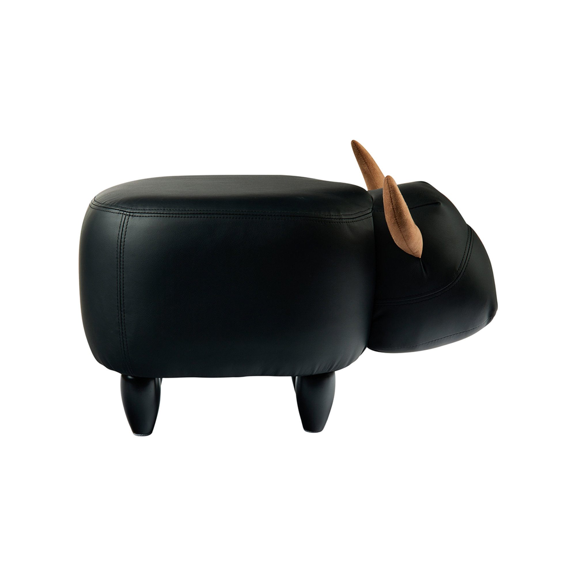 Pouf imbottito in pelliccia si.- toro nero Novità Home vista1