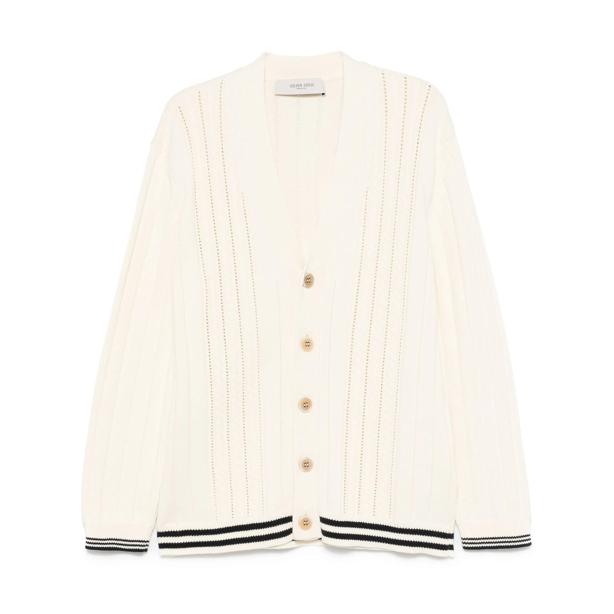 Golden M`s Braided Knit Cardigan Gmp02118p00191111782 GOLDEN GOOSE vista0
