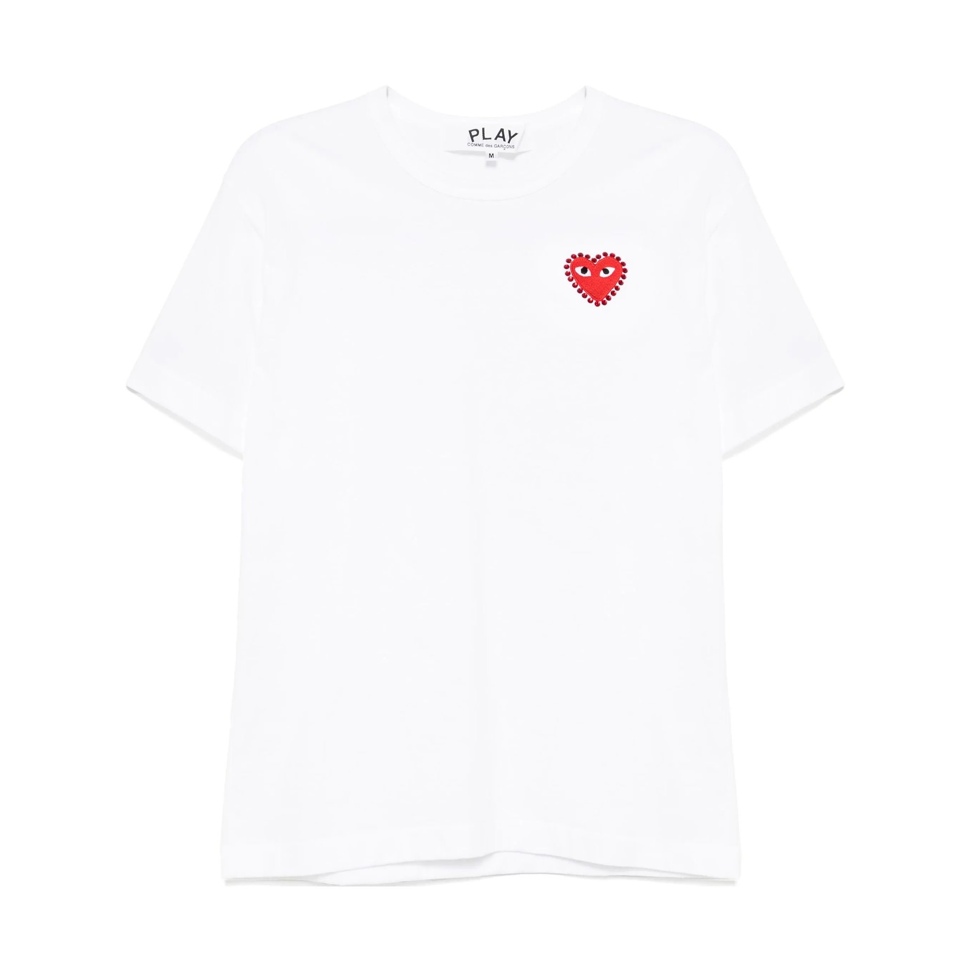Tshirt Emblem x Rhinestone Axt801051 Comme des Garçons Play vista0