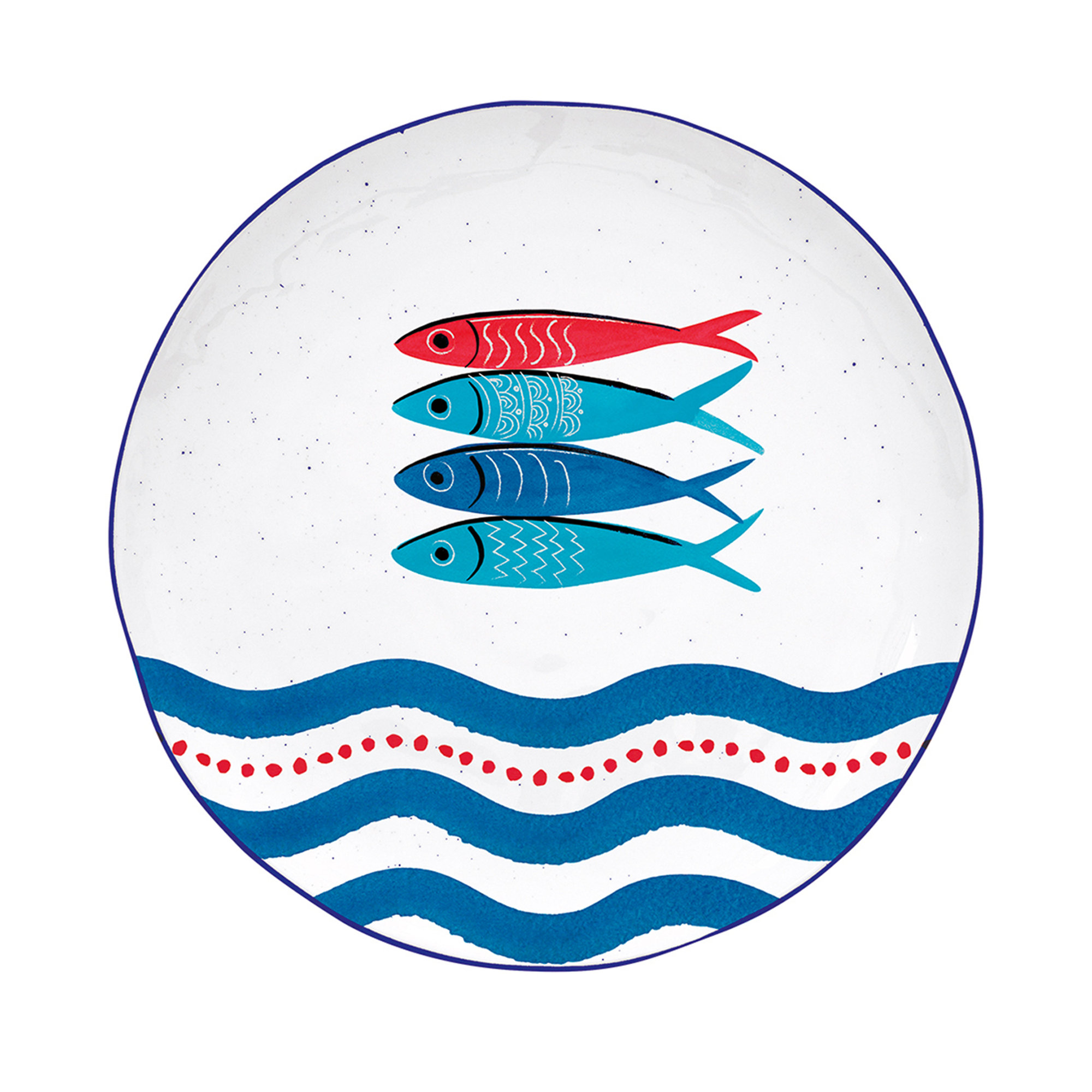 Set 4 Piatti piani in porcellana 26 cm SARDINE'S PARTY Easy life vista0