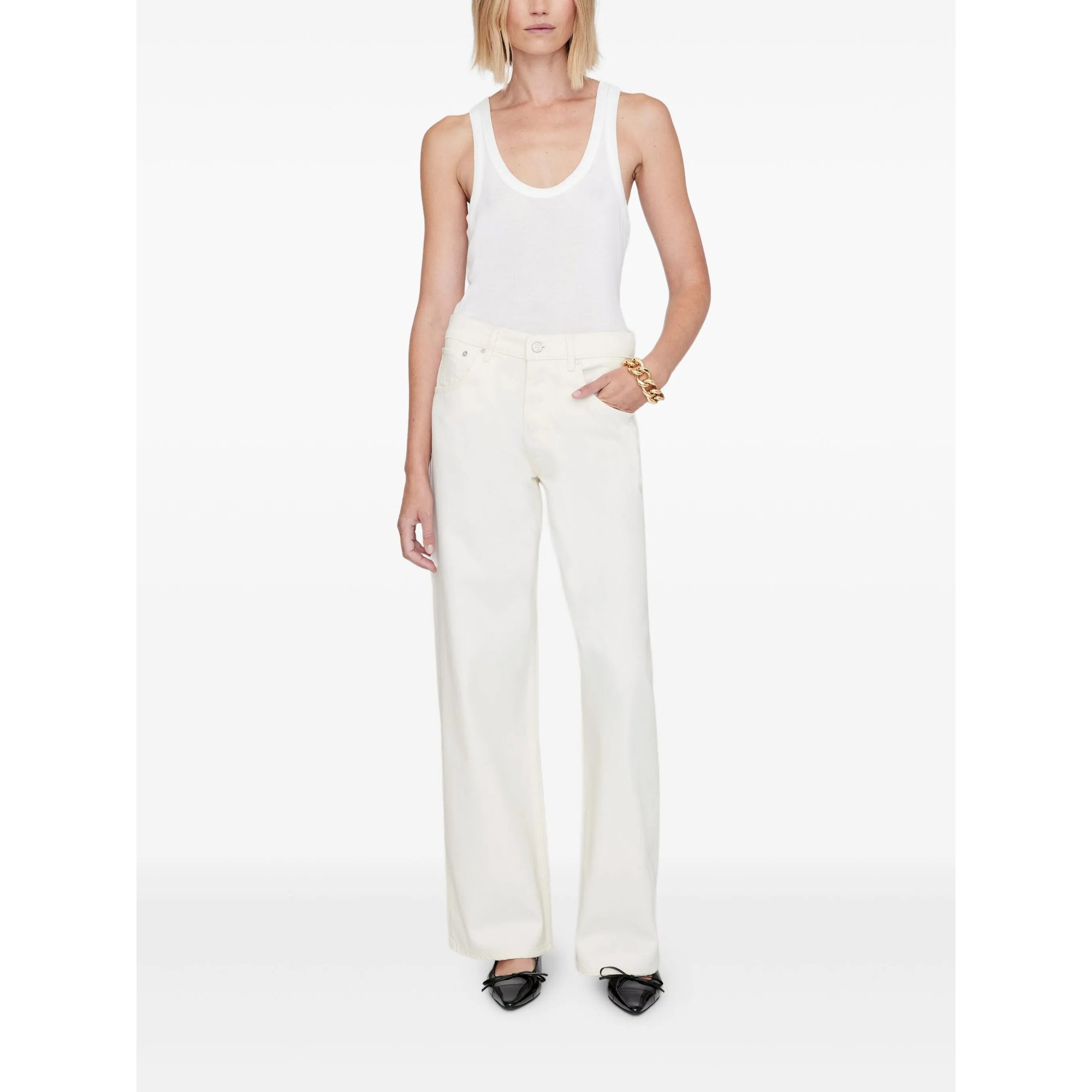 Manon Jean  Ecru A0610896ofw25 Anine Bing vista2